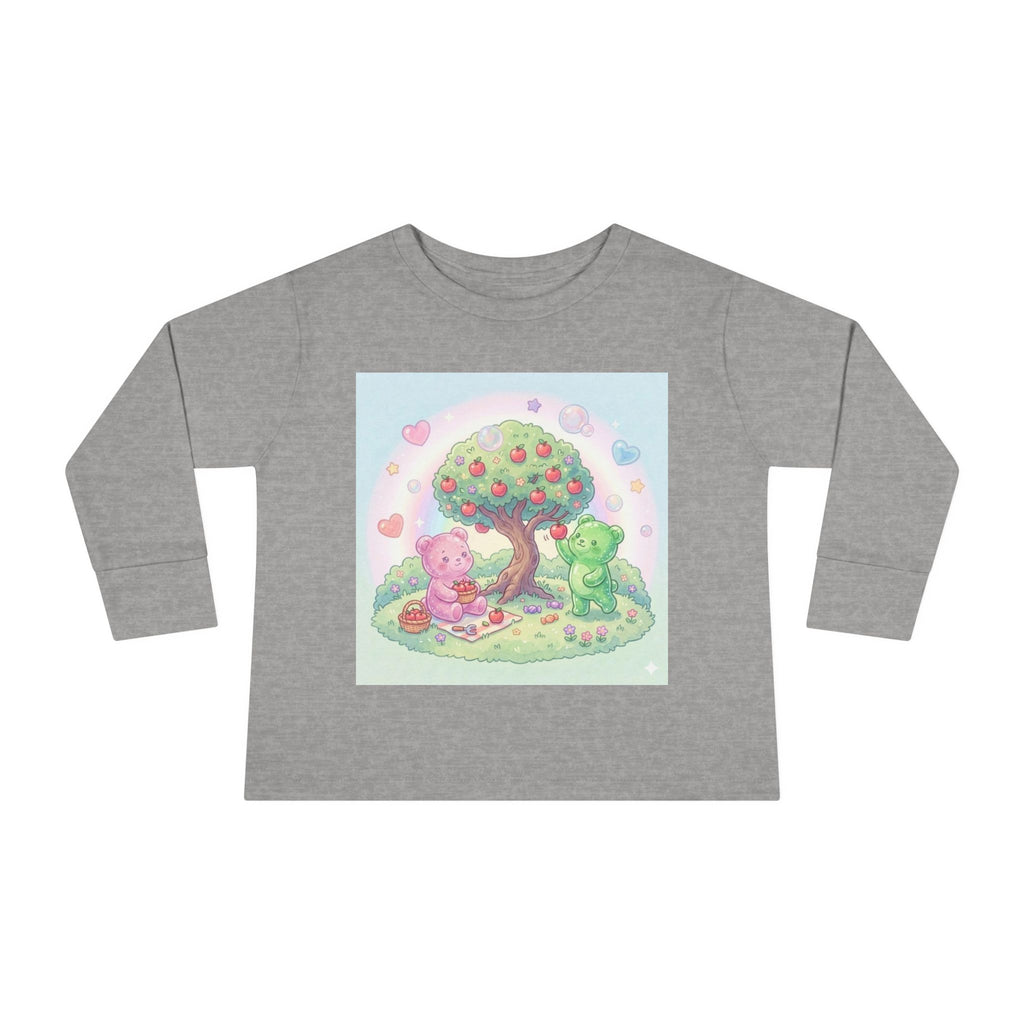 Beautiful Day For Apple Picking, Oozy Bear Gummy Friends Hang Out- Graphic Long Sleeve Shirt
