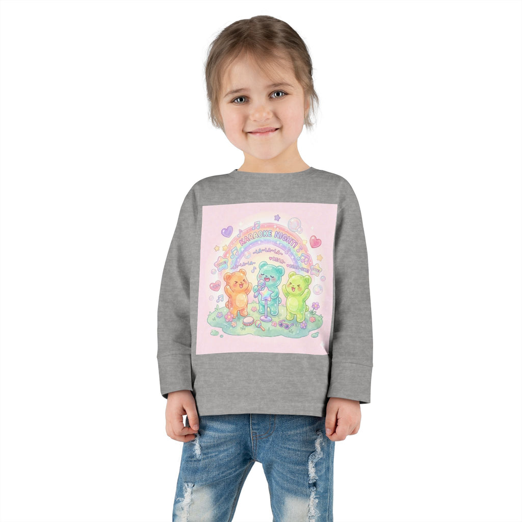 Karaoke Day, Oozy Bear Gummy Group Hang Out- Graphic Long Sleeve Shirt