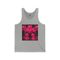 Working Out with Heavy Barbell, Pink Oozy Buff Bear Gummy Gym Addition- Adult Graphic Tank Top