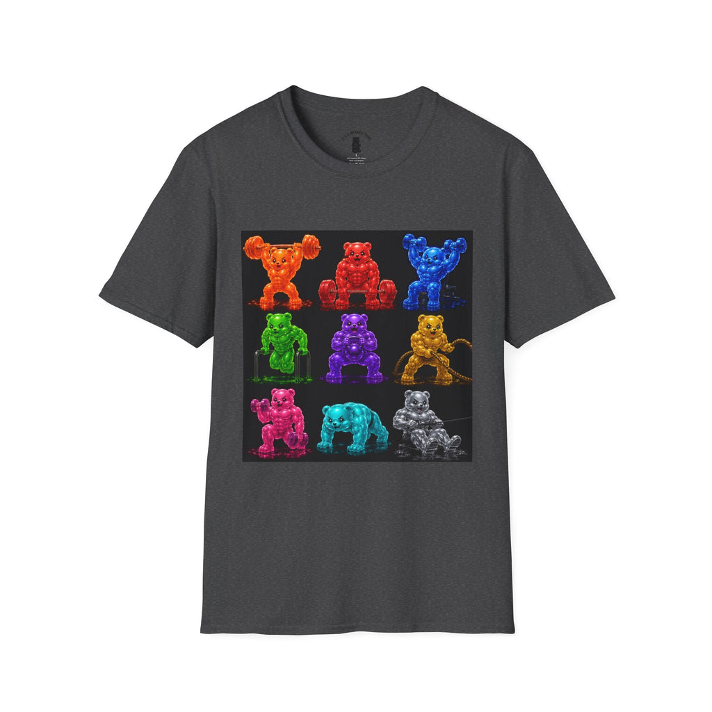 Gummy Grid of Oozy Buff Bears Workout- Adult Graphic Shirt