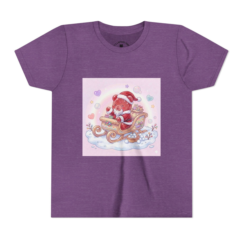 Cute Gooey Gummy Red Santa in Sleigh Holiday Shirt
