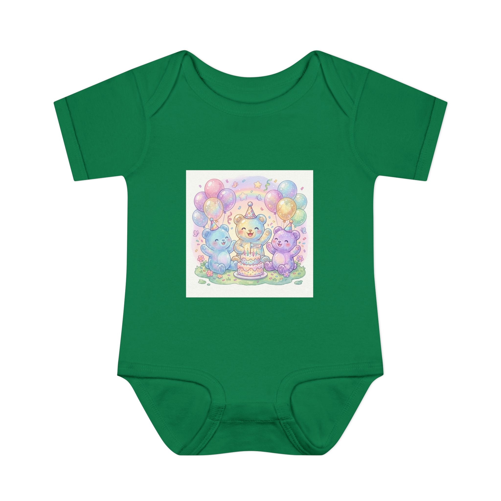 Birthday Gooey Bears, Cake & Balloons Infant Onesie
