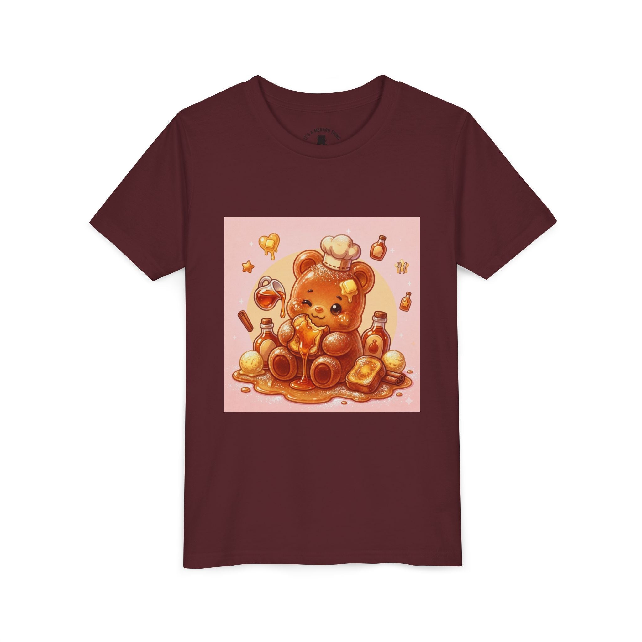 Kids Thick French Toast Gooey Gummy Chef Bear Graphic T-Shirt