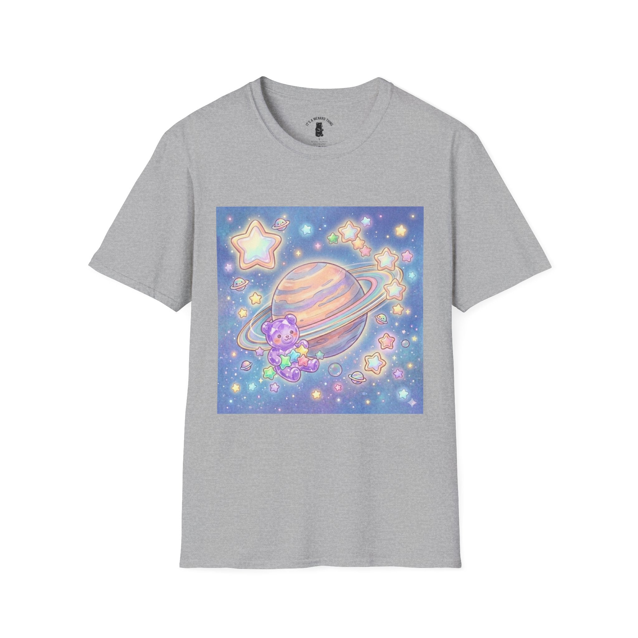 Look Upon Saturn, Purple Crystal Gooey Gummy Bear — Kawaii Graphic T-Shirt