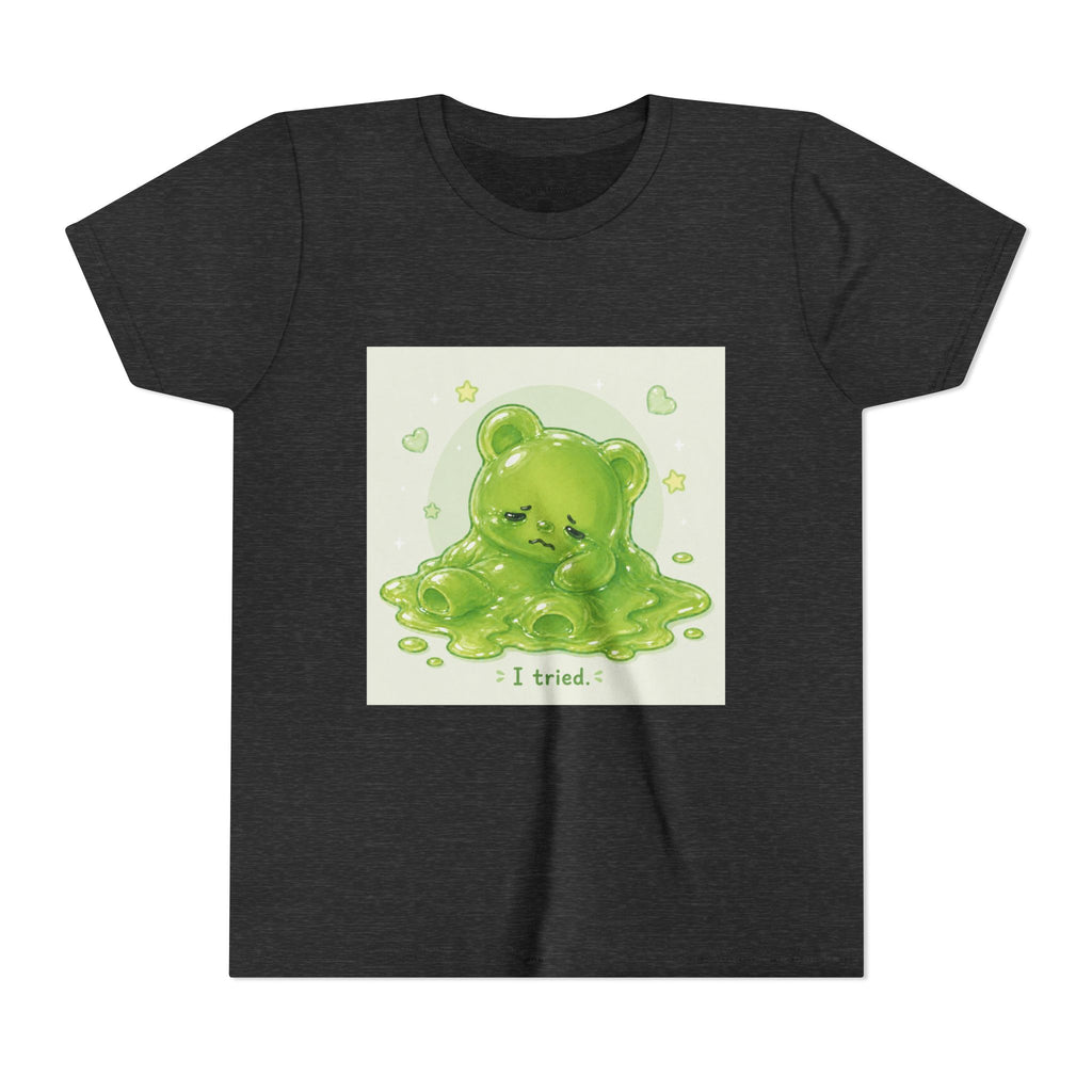 Melting Green Gooey Gummy Bear "I tried." Graphic T-Shirt