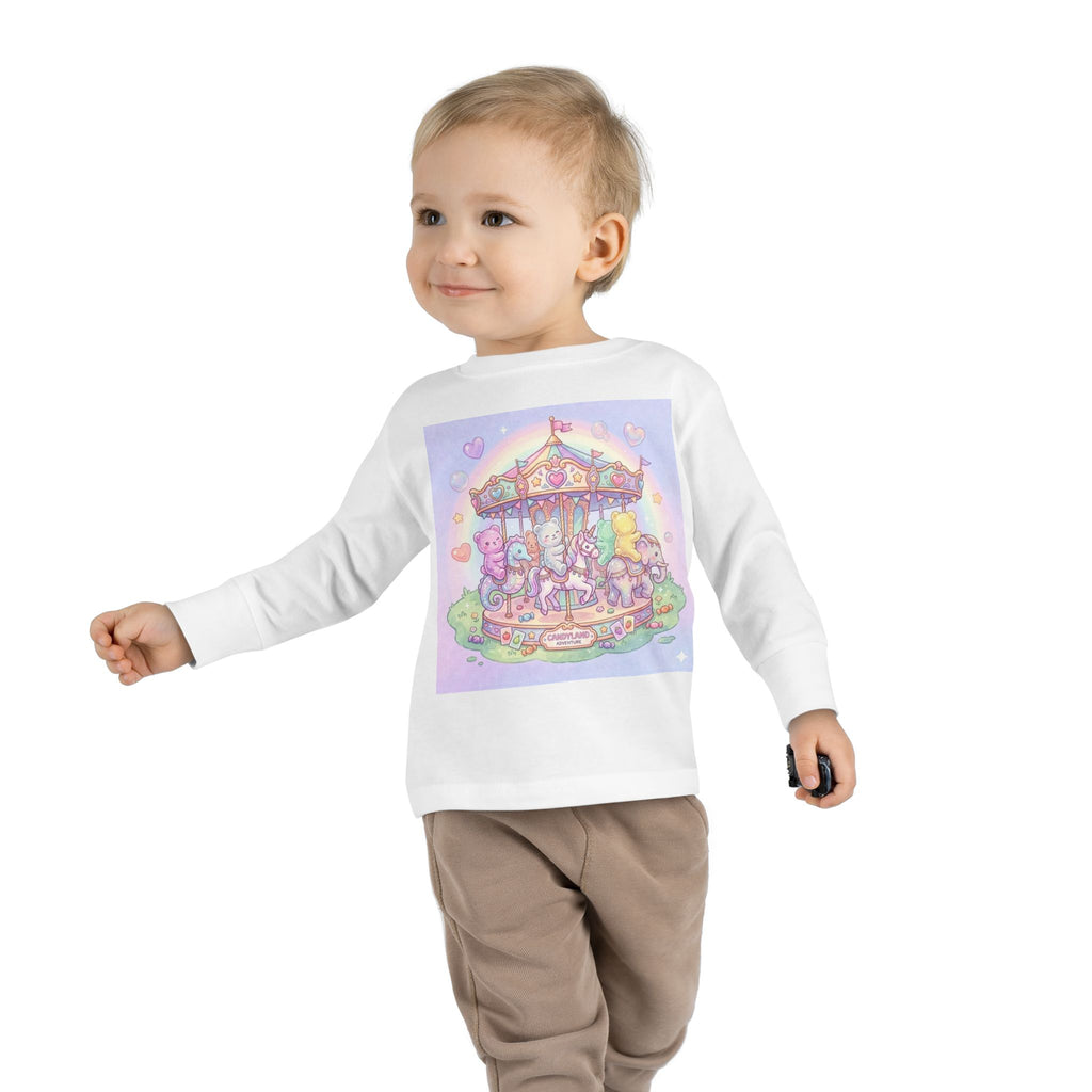 Pastel Carousel, Carnival Oozy Bear Gummy Friends- Graphic Long Sleeve Shirt