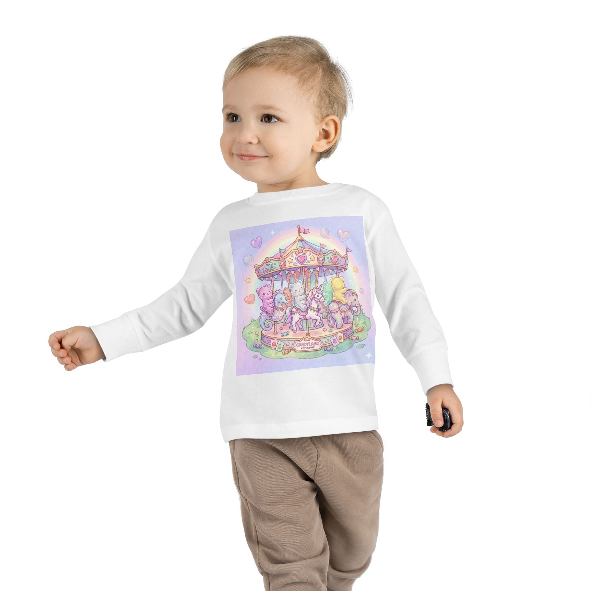 Pastel Carousel, Carnival Oozy Bear Gummy Friends- Graphic Long Sleeve Shirt
