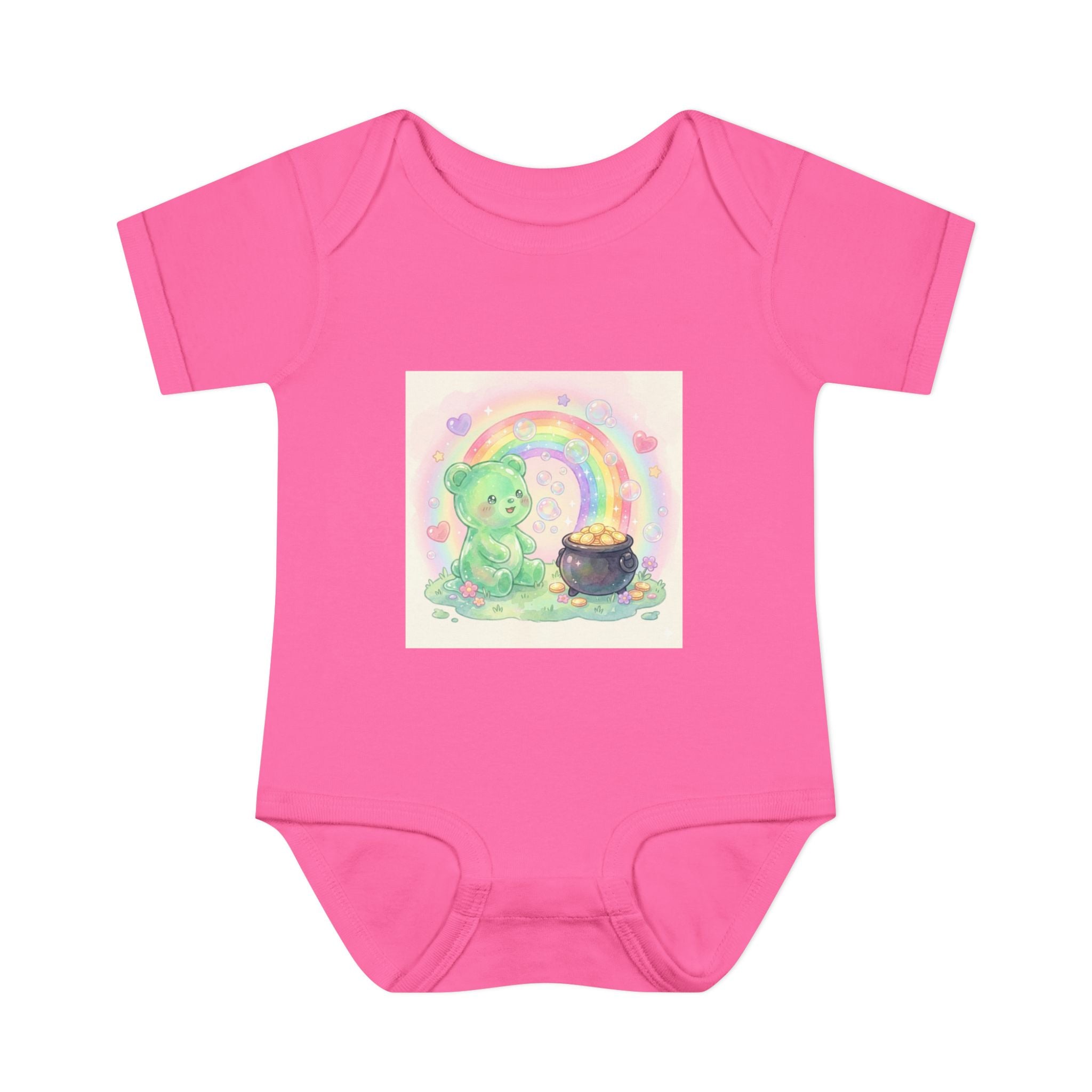 Rainbow Gooey Gummy Bear Found Inner Treasure – Cute St. Patrick’s Day Luck Baby Onesie