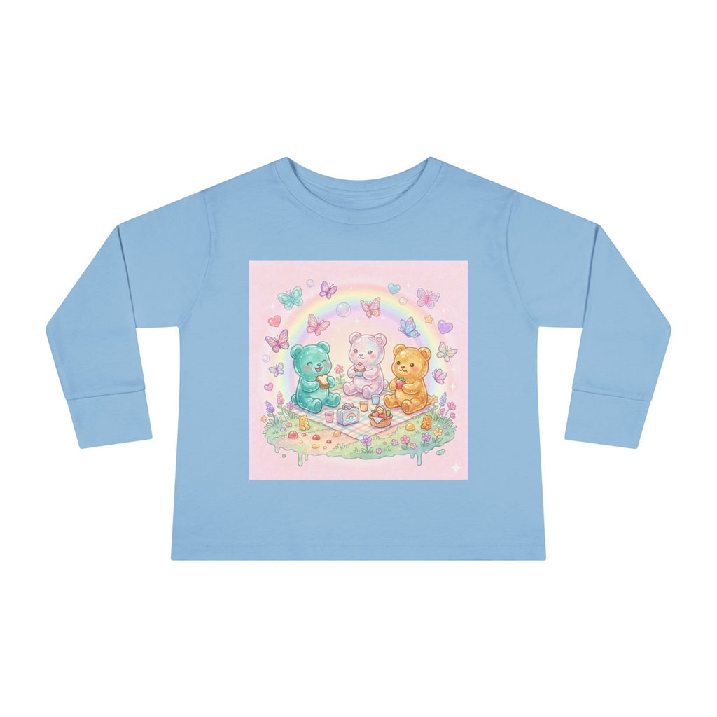 Pastel Picnic Oozy Bear Gummy Friends- Graphic Long Sleeve Shirt