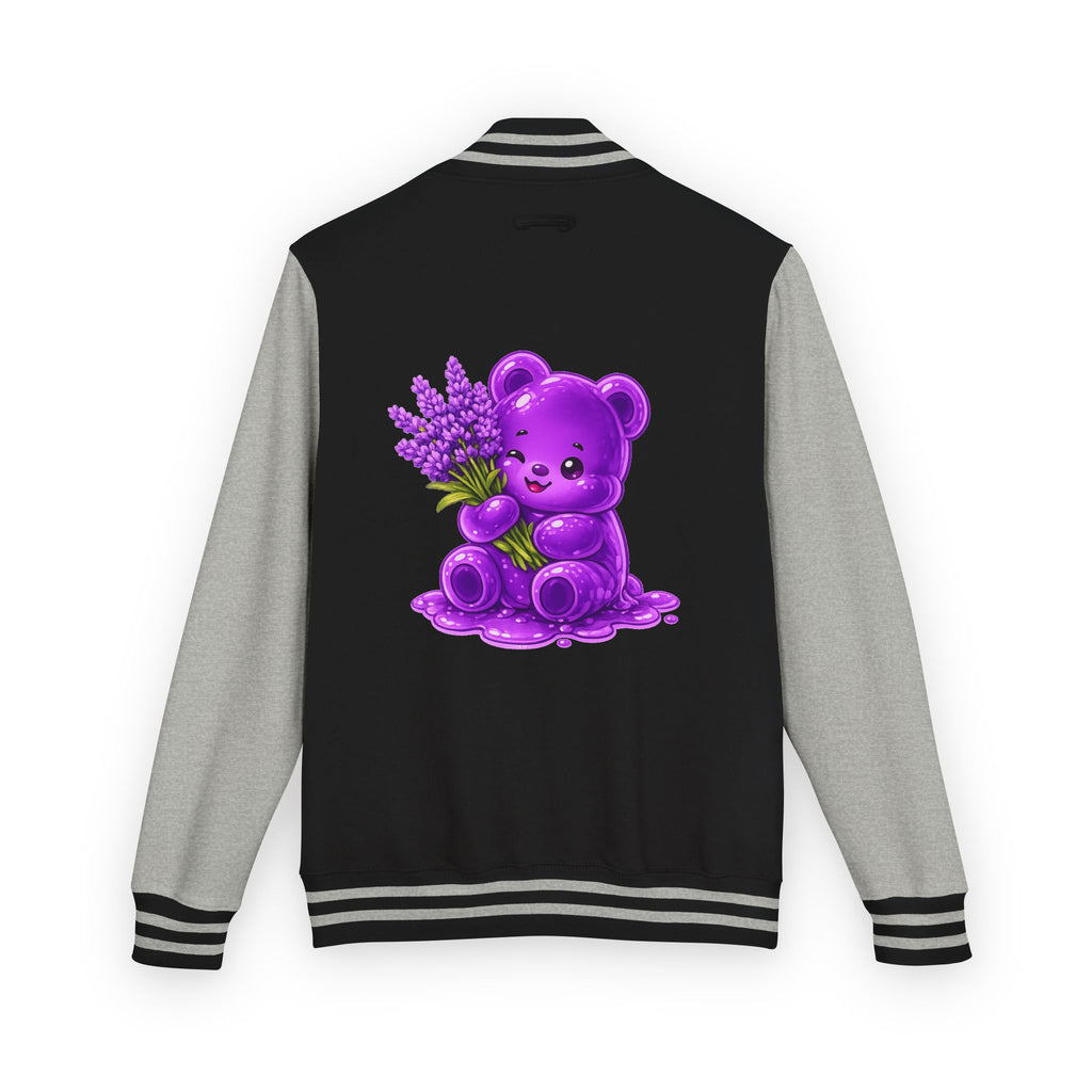Fresh Lavender Stalk, Special Purple Oozy Bear Gummy Friend- Letterman Graphic Jacket