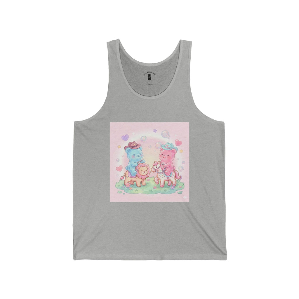Rodeo Animal Cracker Cowboys, Gooey Gummy Bear Friends — Kawaii Graphic Tank Top