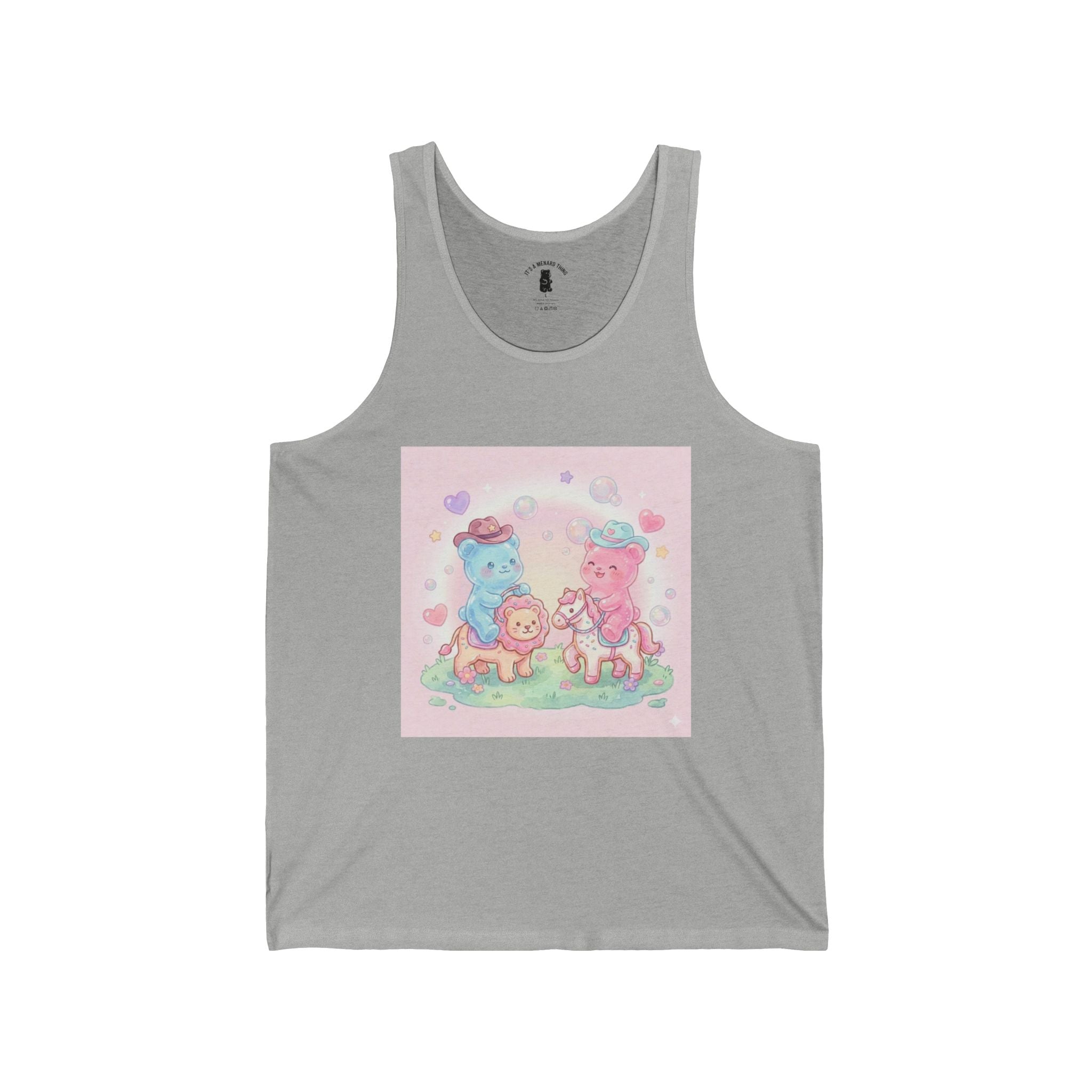 Rodeo Animal Cracker Cowboys, Gooey Gummy Bear Friends — Kawaii Graphic Tank Top
