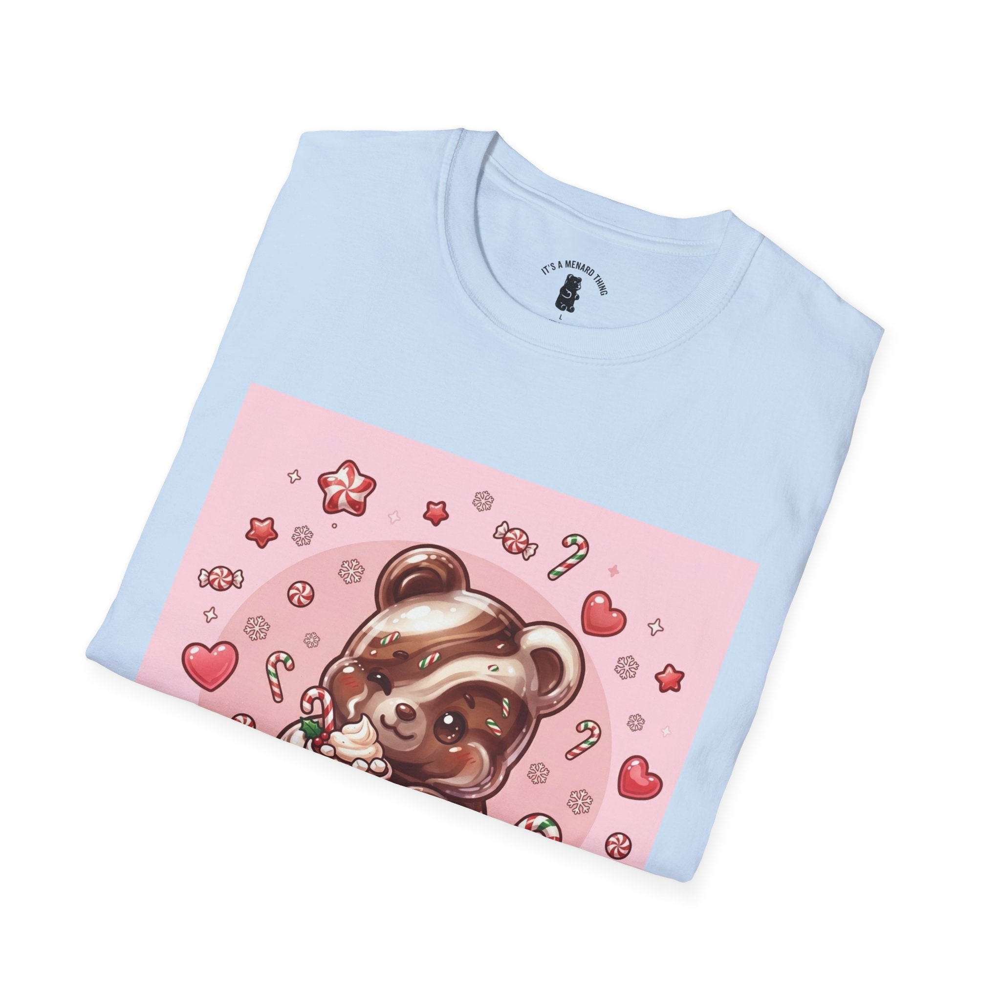 Cute Hot Chocolate and Peppermint stick Gooey Gummy Bear — Kawaii Graphic Tee