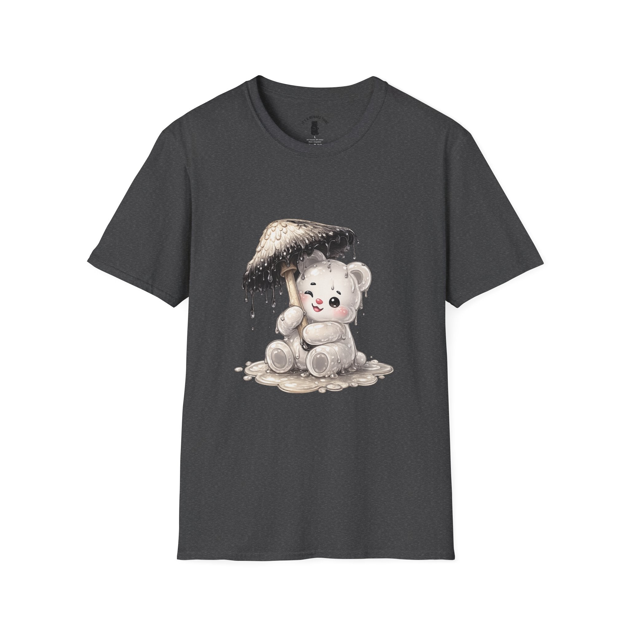 Ink Cap Mushroom Umbrella Special White Oozy Bears Friend- Graphic Shirt