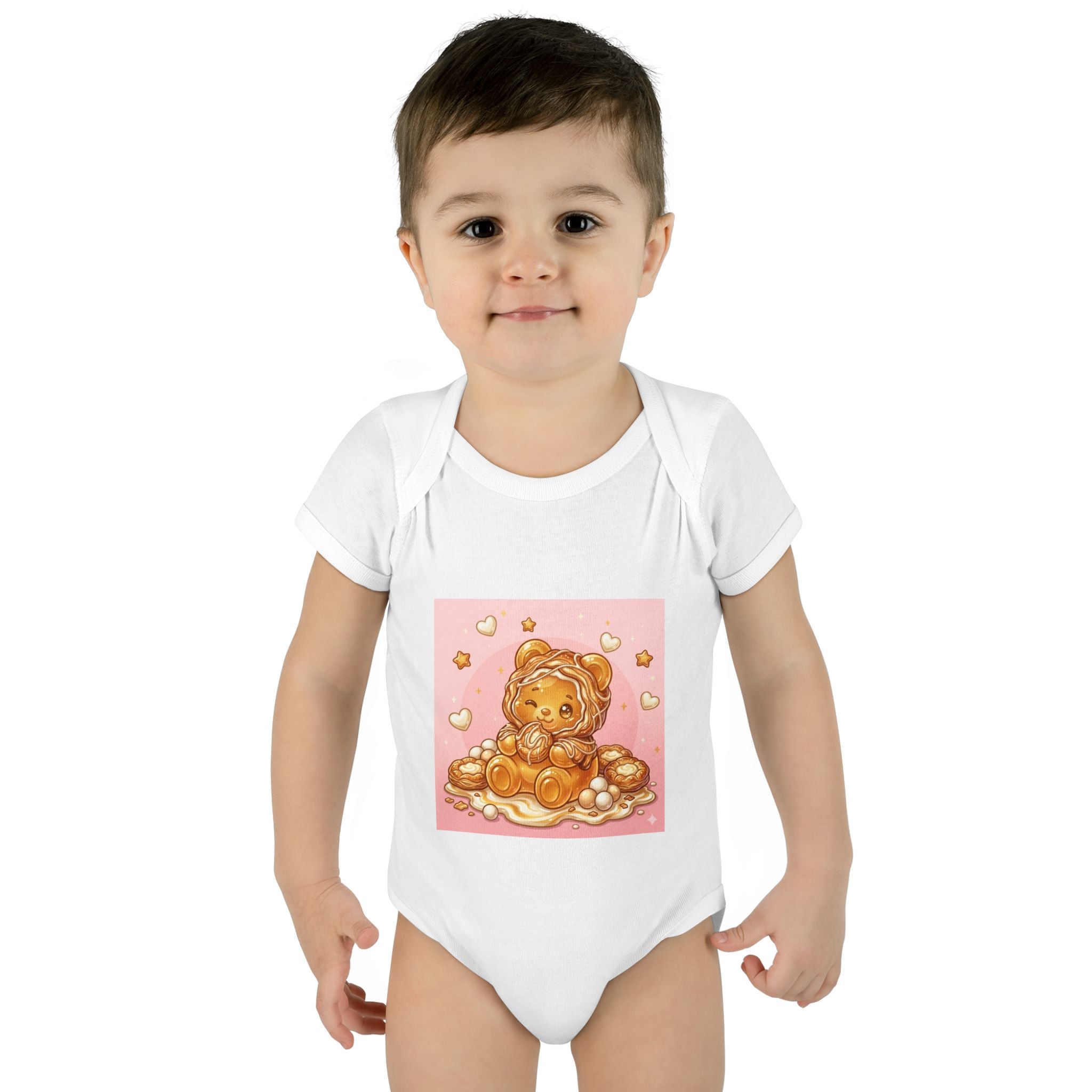 Cheese Danish Gooey Gummy bear in Puff PJs- Baby Onesie