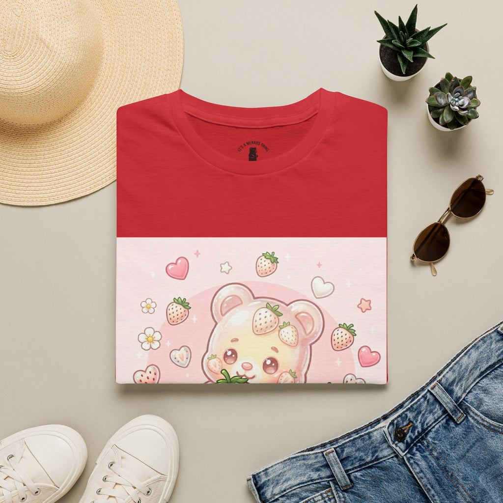 Exotic White Strawberry Oozy Bear Friend — Kawaii Fruit Design