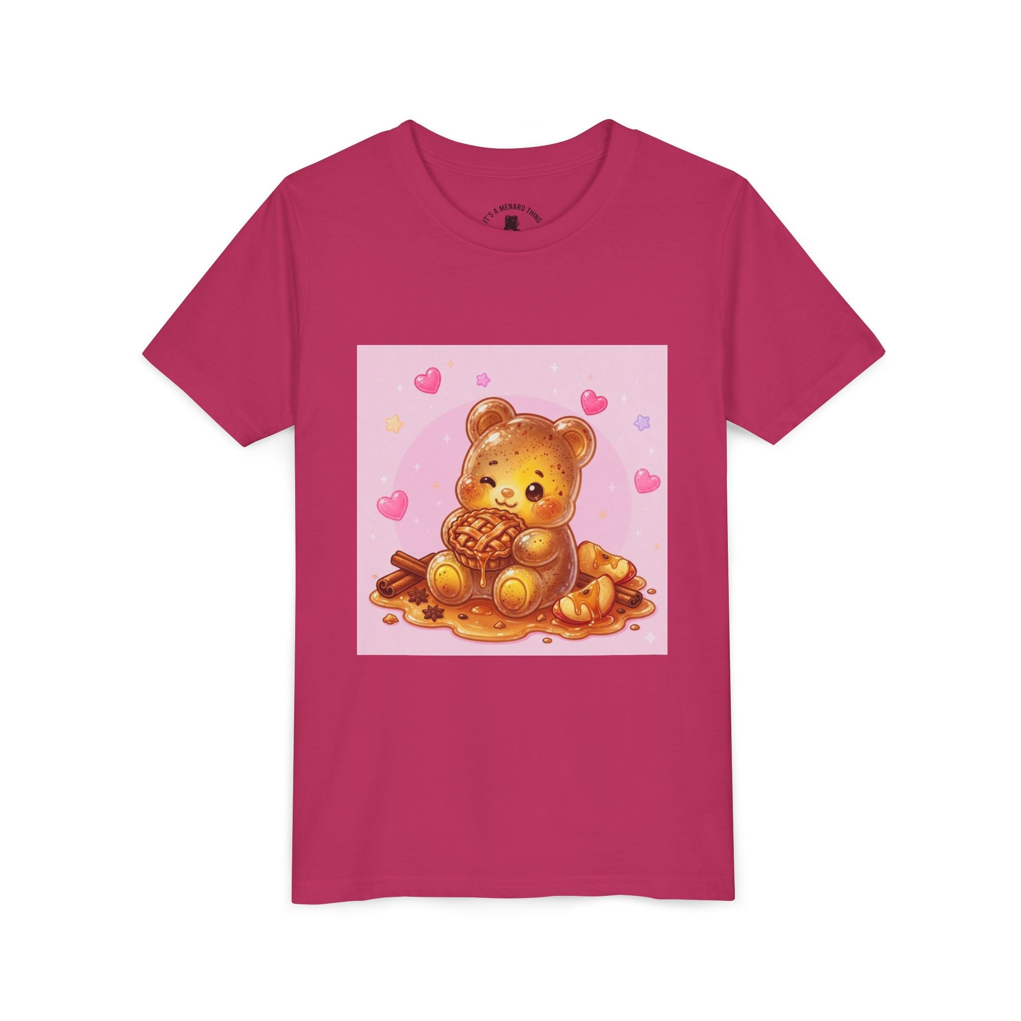 Warm Apple Cinnamon Pie Gooey Gummy Bear Hearts Youth Tee