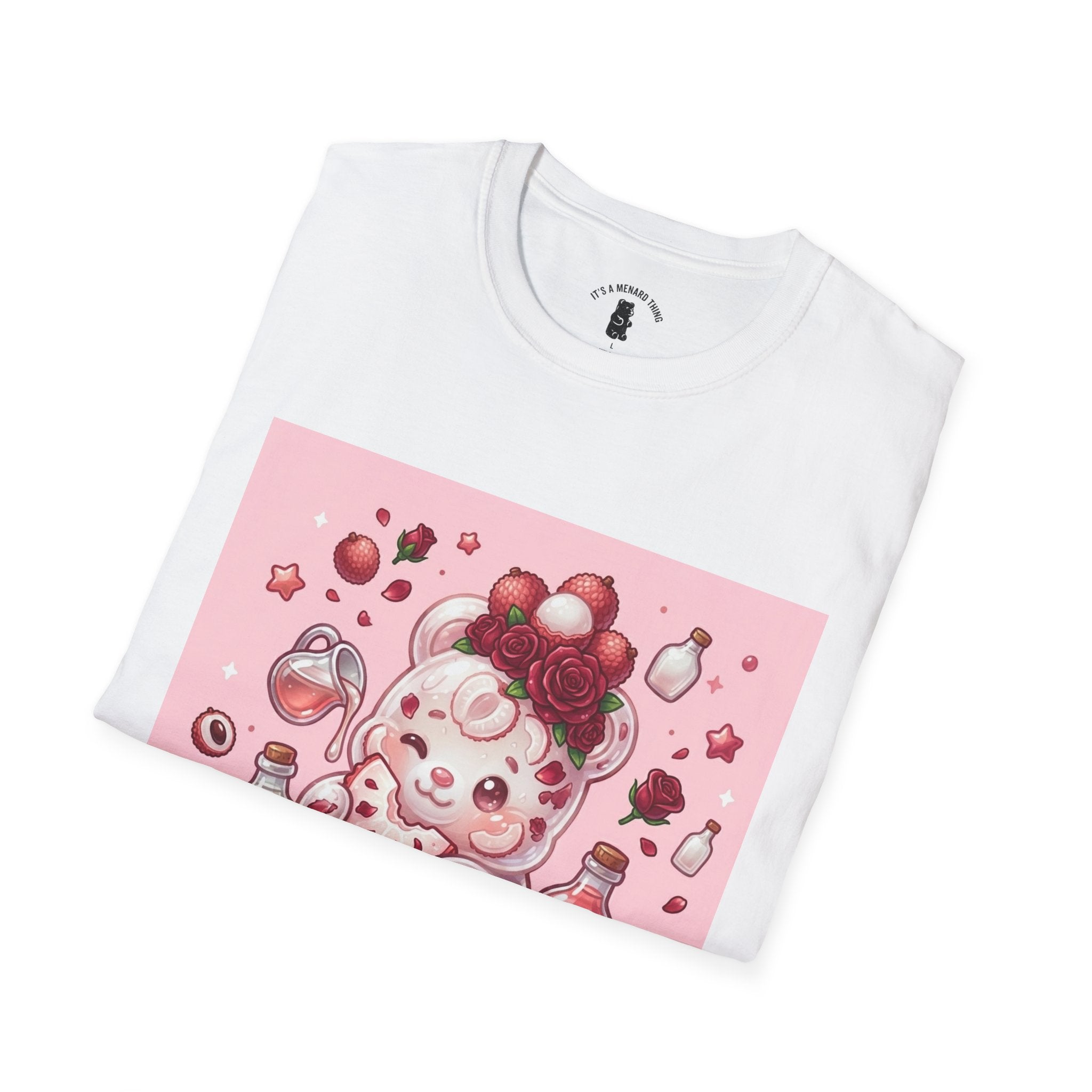Rose Lychee berry Exotic fruit Gooey Gummy Bear — Kawaii Graphic T-Shirt