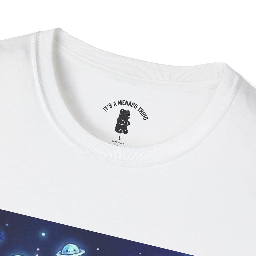 Floating By Uranus, Blue Crystal Gooey Gummy Bear- Kawaii Graphic T-Shirt