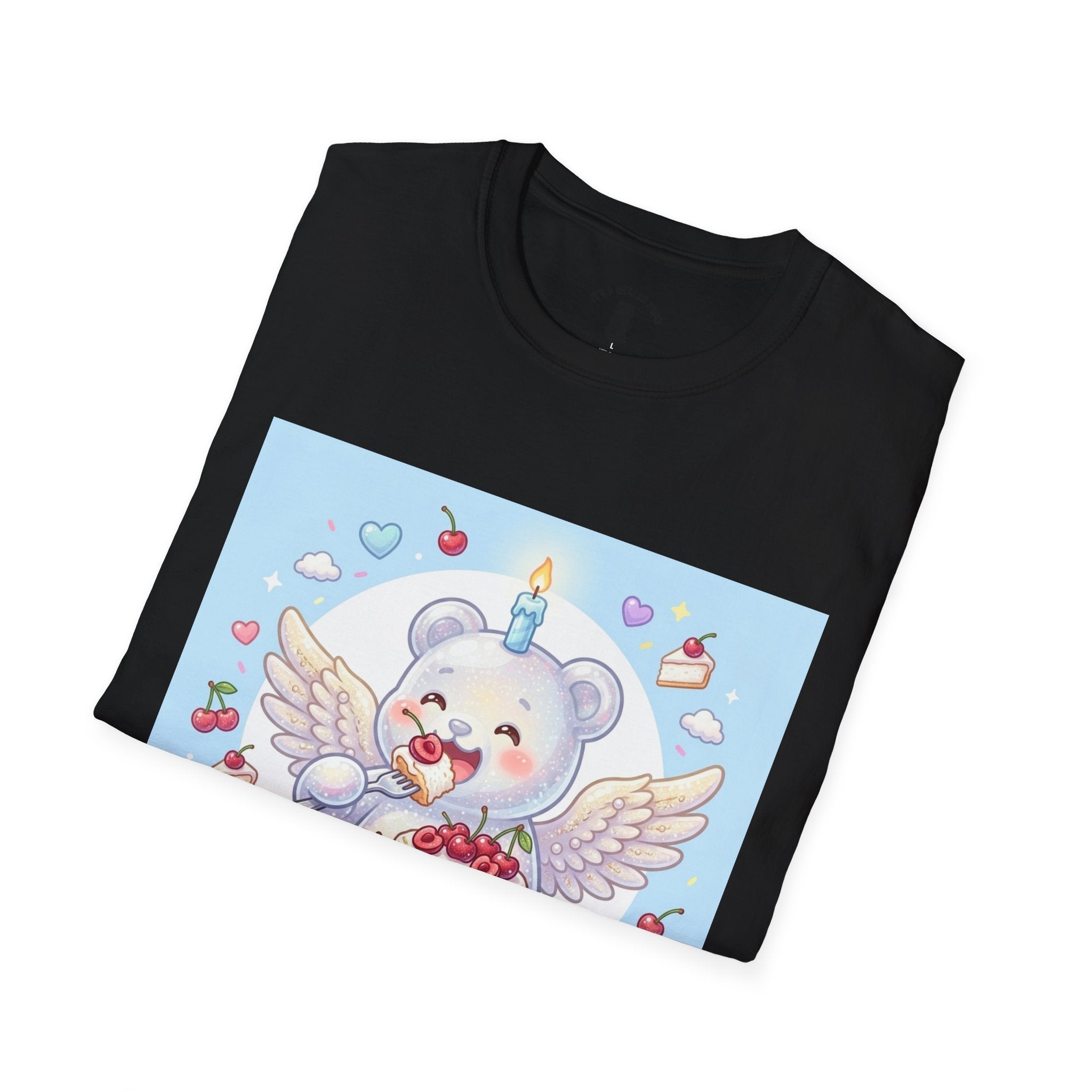 Cute Angel Food Cake, White Gooey Gummy Bear — Kawaii Graphic Tee