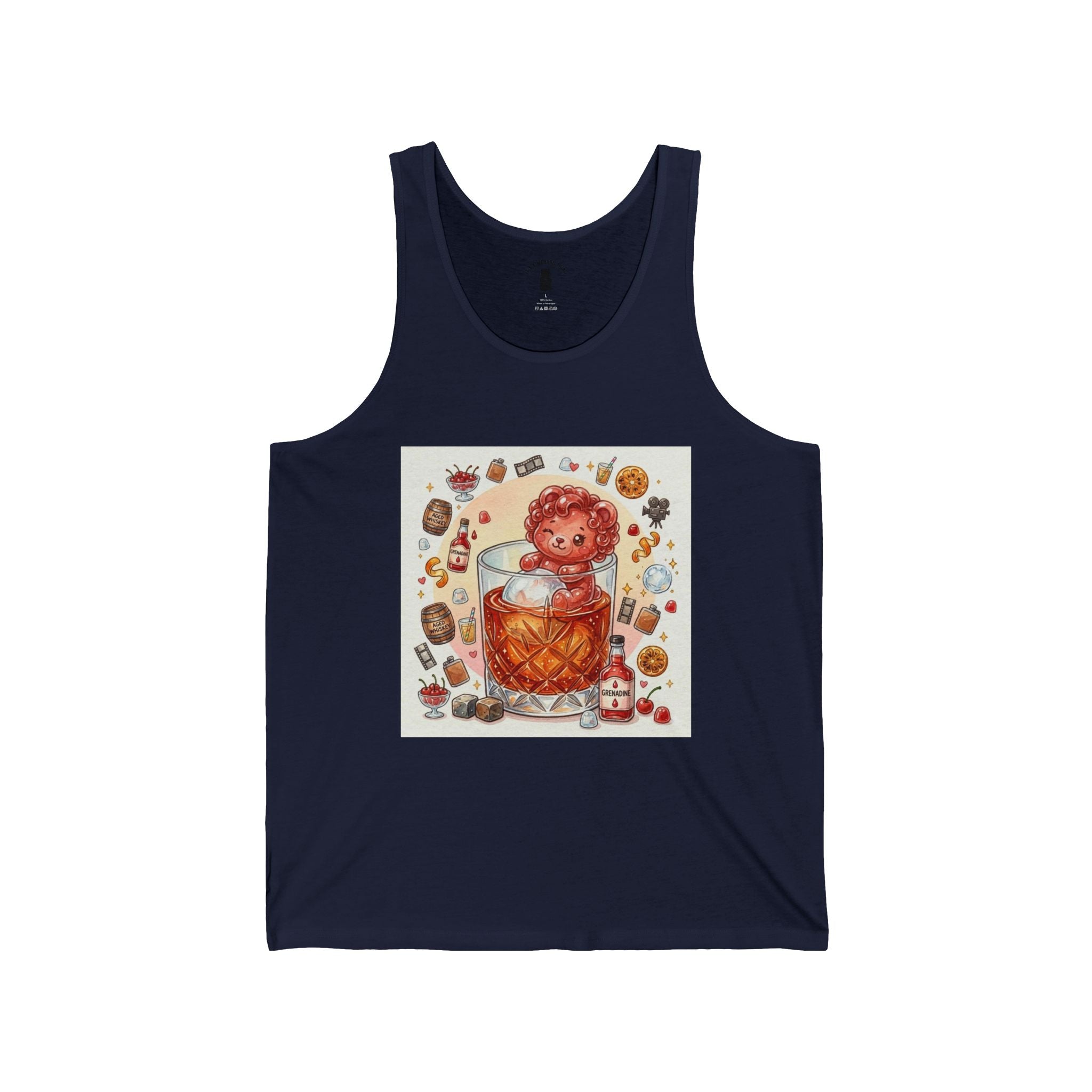 Whimsical Shirely Temple Cocktail Special, Boozey Gooey Gummy Bear— Kawaii Graphic Tank Top