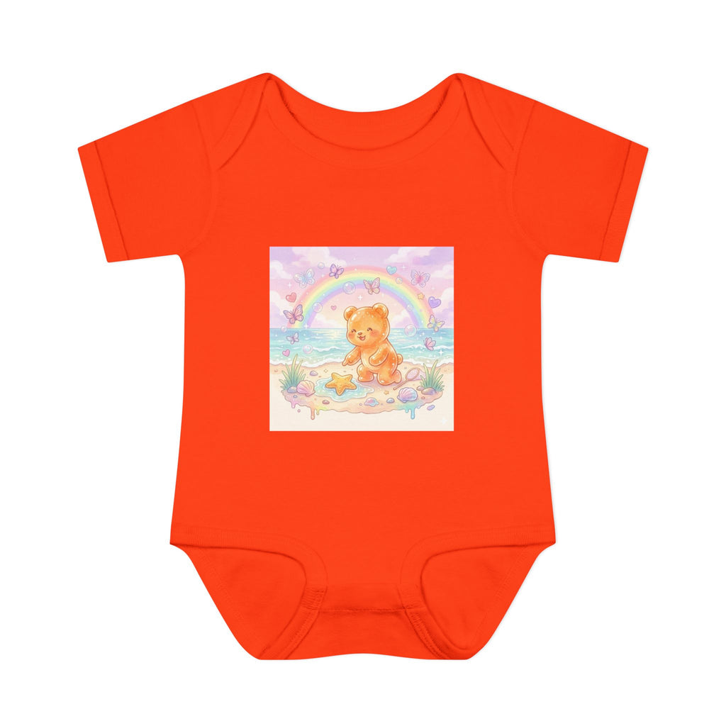 Gooey Gummy Beach Bear Rainbow & Starfish - Bodysuit