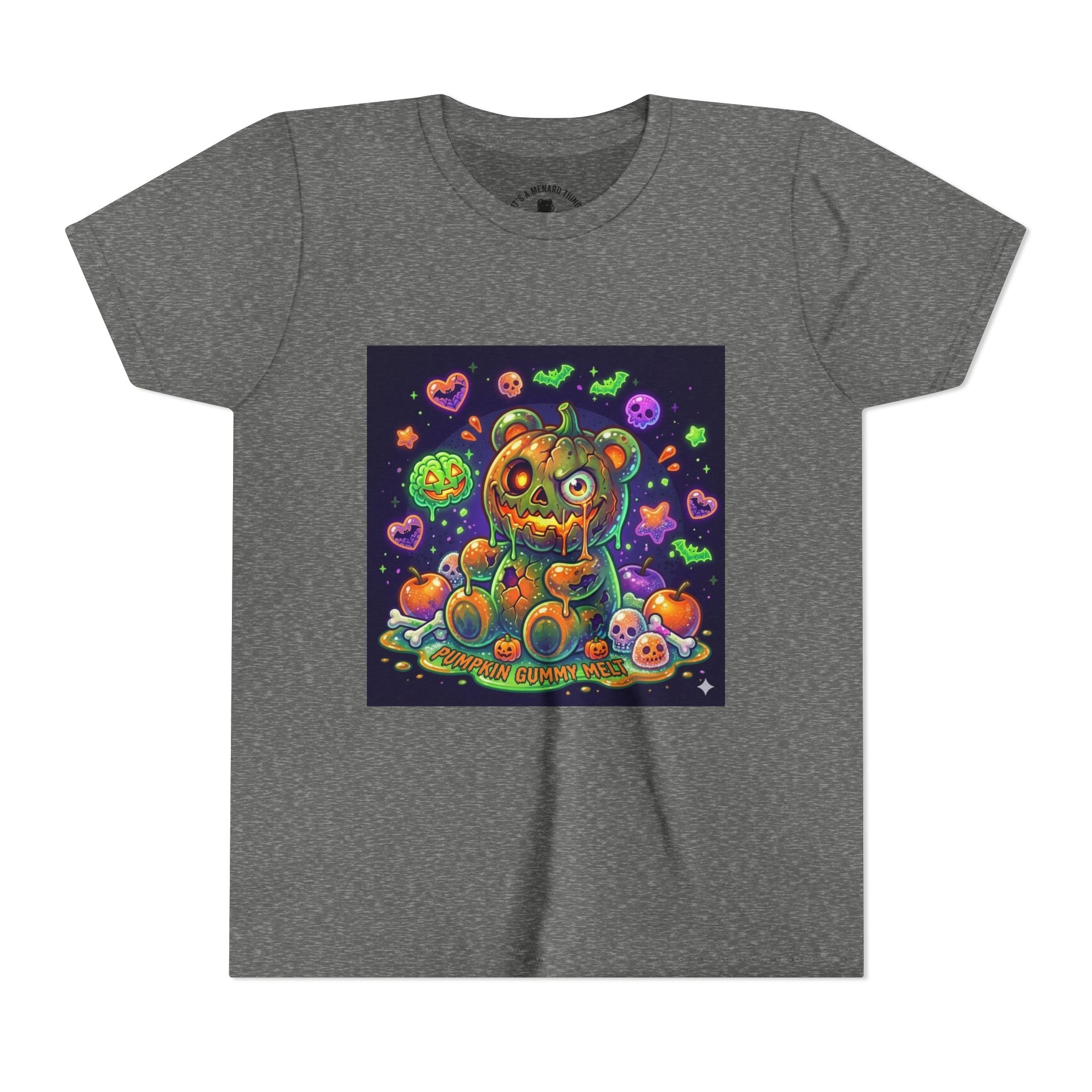 Cute Creepy Pumpkin Head Gooey Gummy Bear Halloween- Graphic Tee