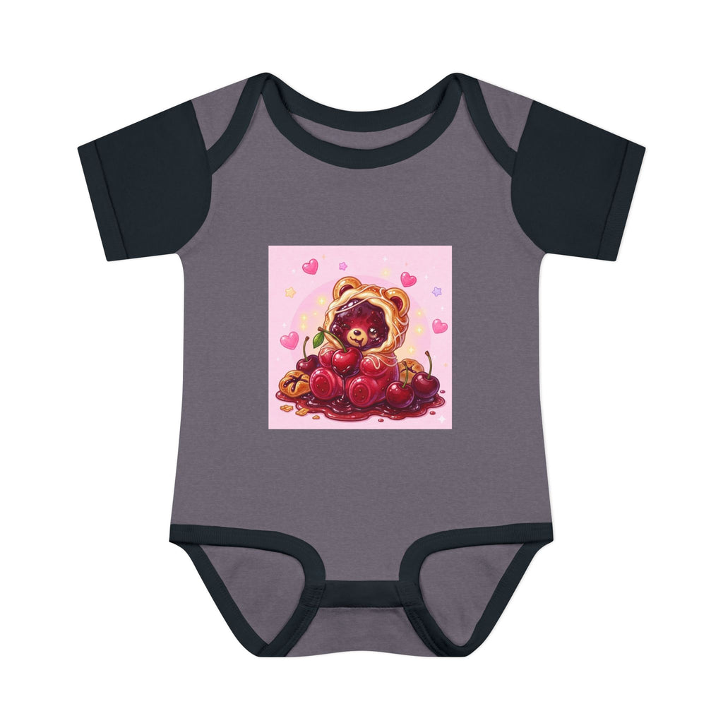 Cherry Danish Gooey Gummy Bear in Puff PJs (Infant Rib Onesie)