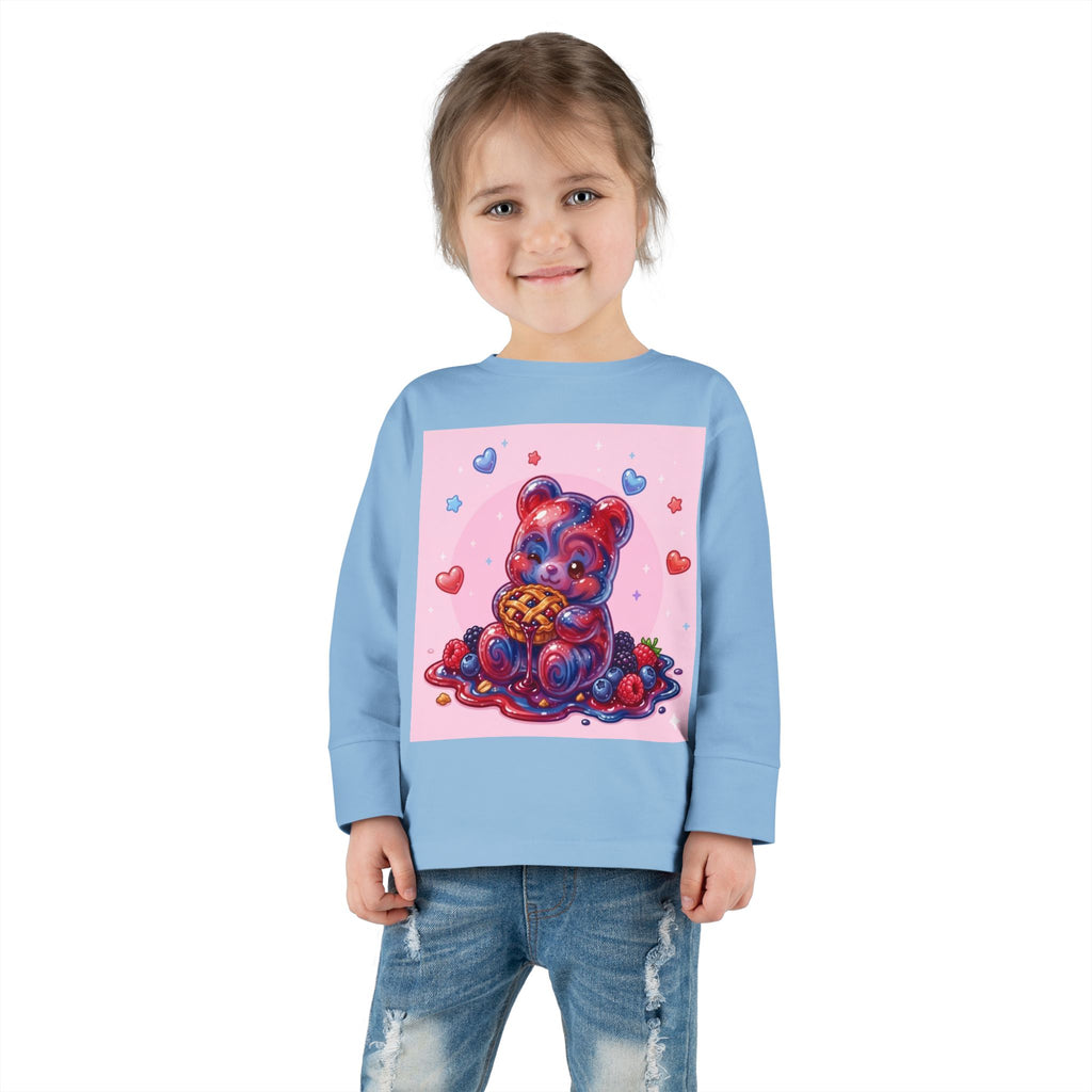 Mixed Berry Pie, Oozy Bear Gummy Friend Special- Kids Graphic Long Sleeve Shirt