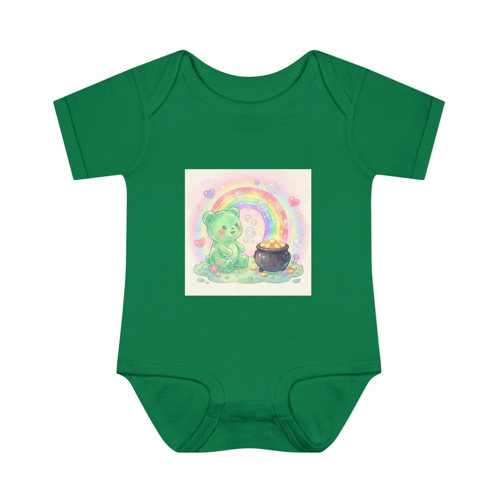 Rainbow Gooey Gummy Bear Found Inner Treasure – Cute St. Patrick’s Day Luck Baby Onesie