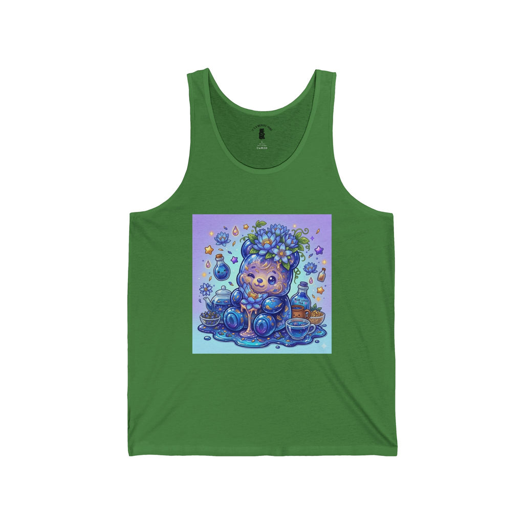 Blue Lotus Tea, Exotic Gooey Gummy Bear Friend — Kawaii Graphic Tank Top