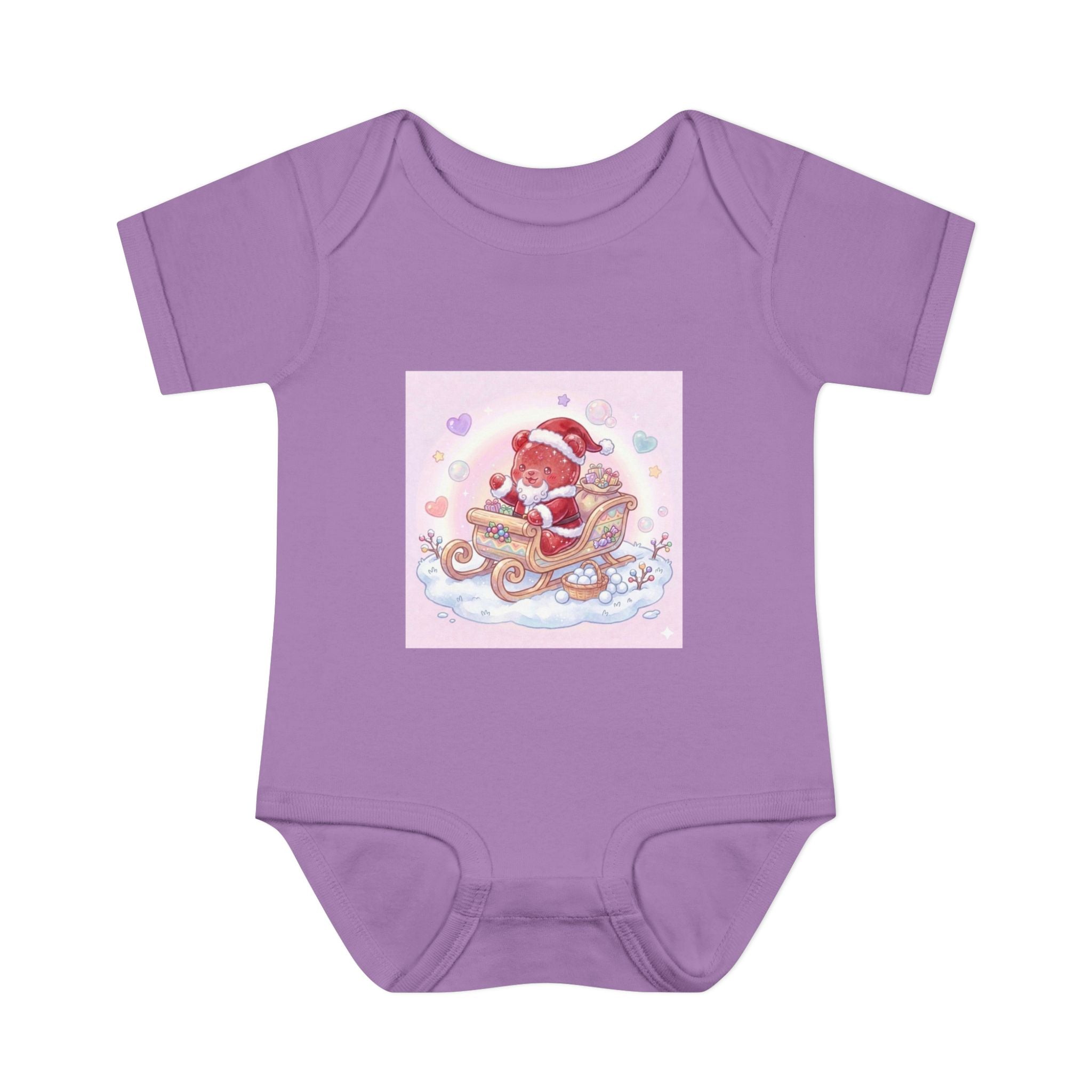 Baby Bodysuit – Gooey Gummy Santa in Sleigh Christmas Infant Onesie
