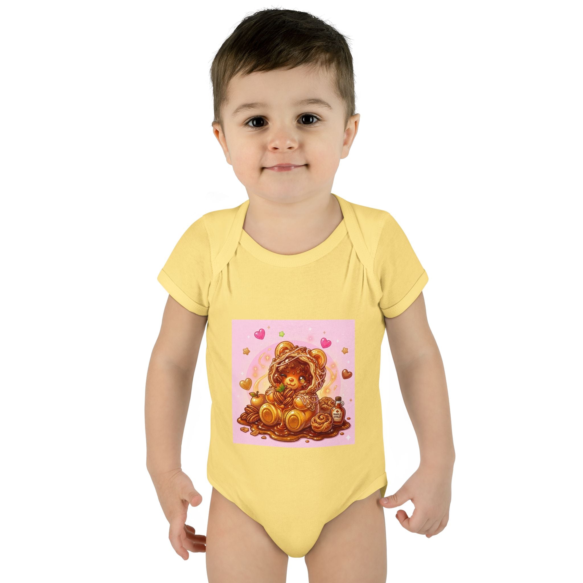 Maple Pecan Danish Gooey Gummy Bear in Puff PJs Baby Onesie