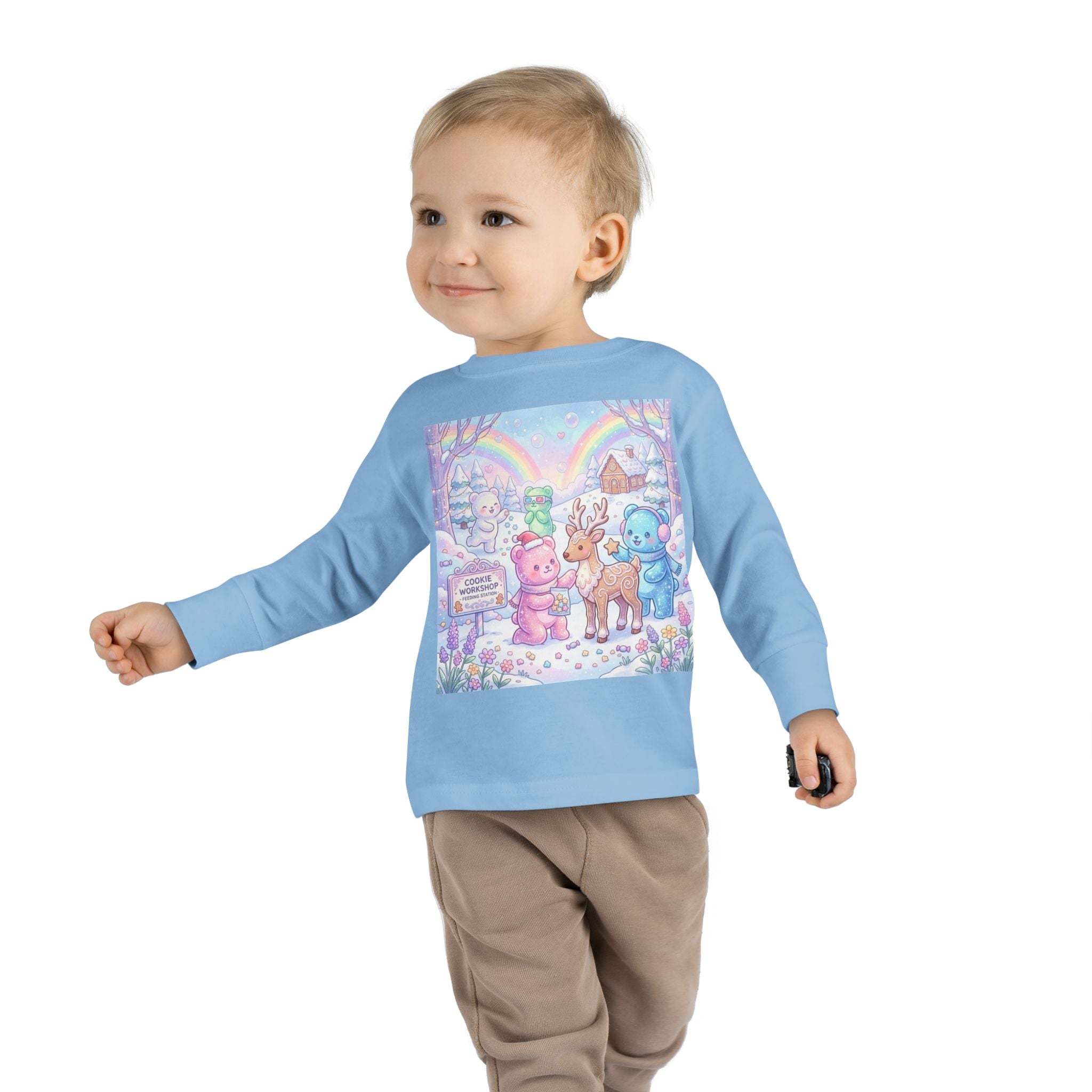 Feeding the Reindeer, Oozy Bear Friends Special Holiday- Graphic Long Sleeve Shirt