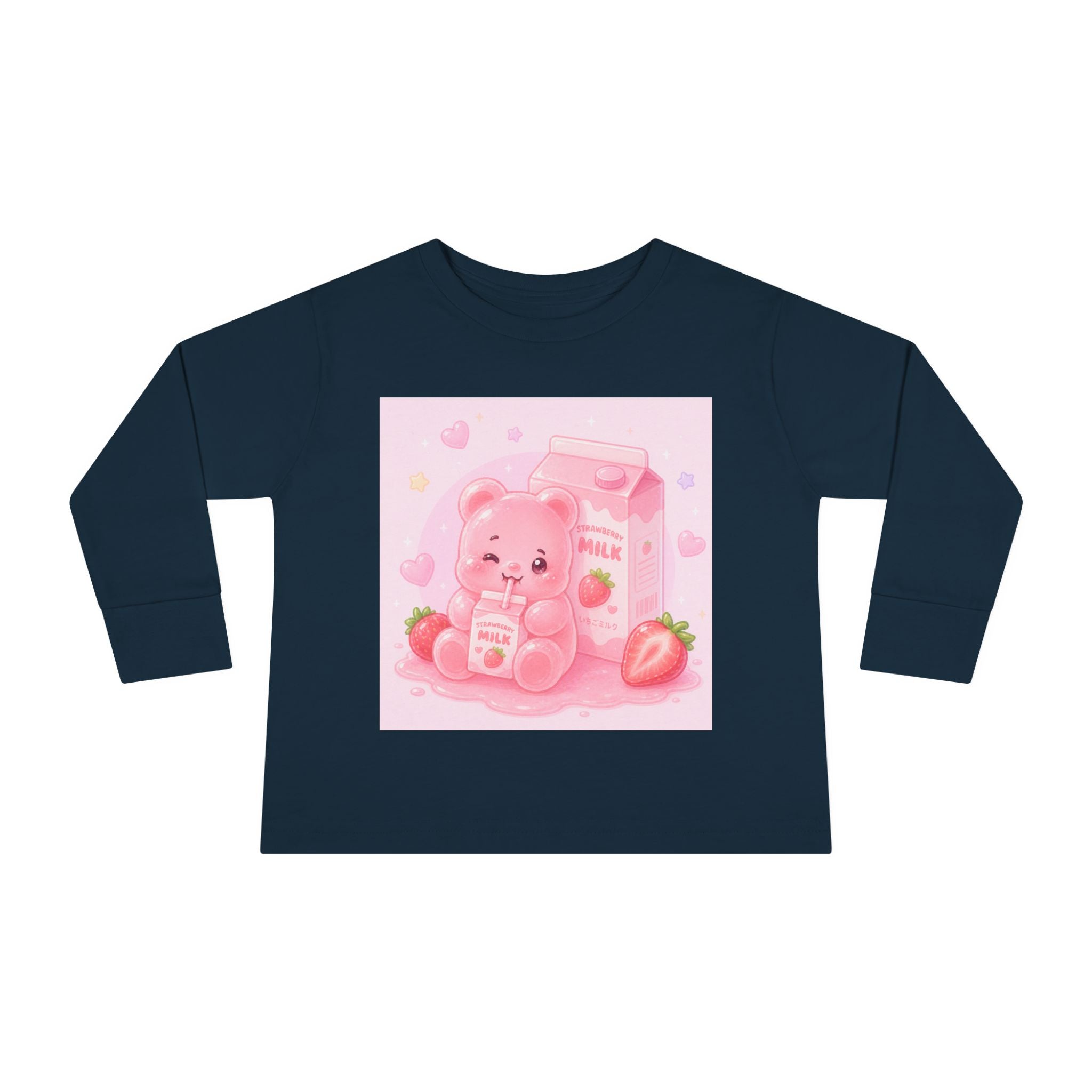 Strawberry Milk Oozy Bear Friend- Graphic Long Sleeve Shirt