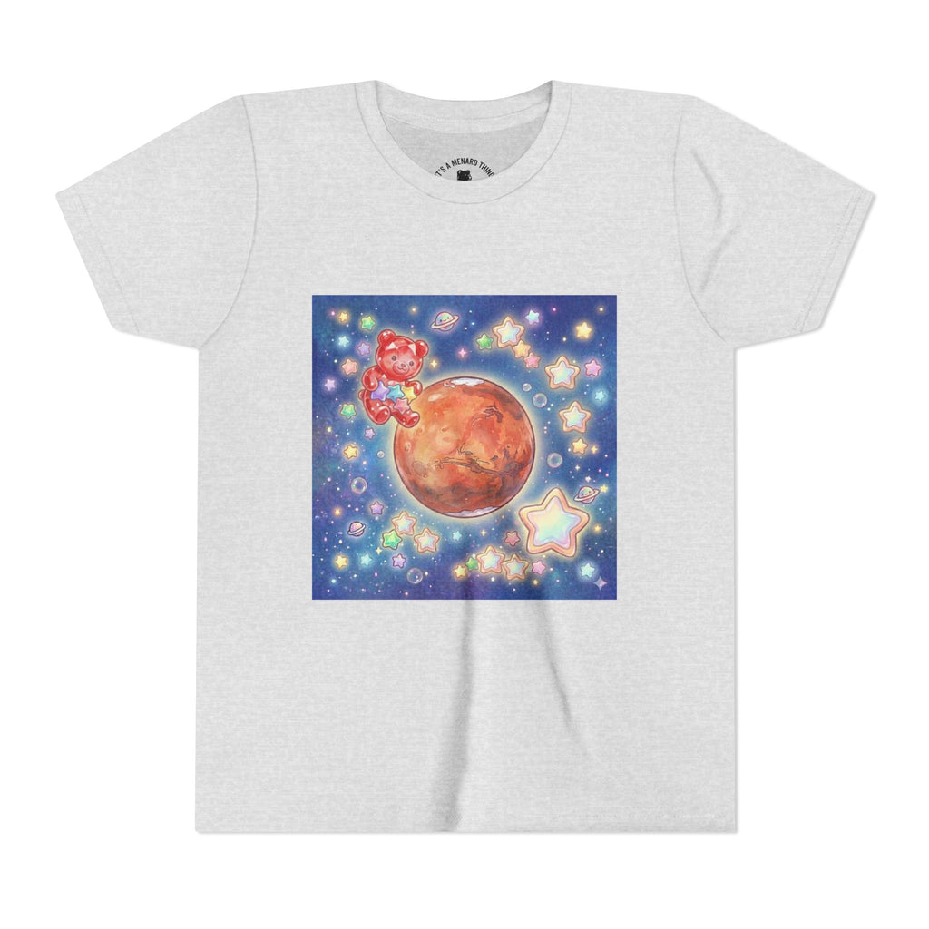 Look to Mars, Red Gooey Crystal Gummy Bear- Galaxy Graphic Youth T-Shirt