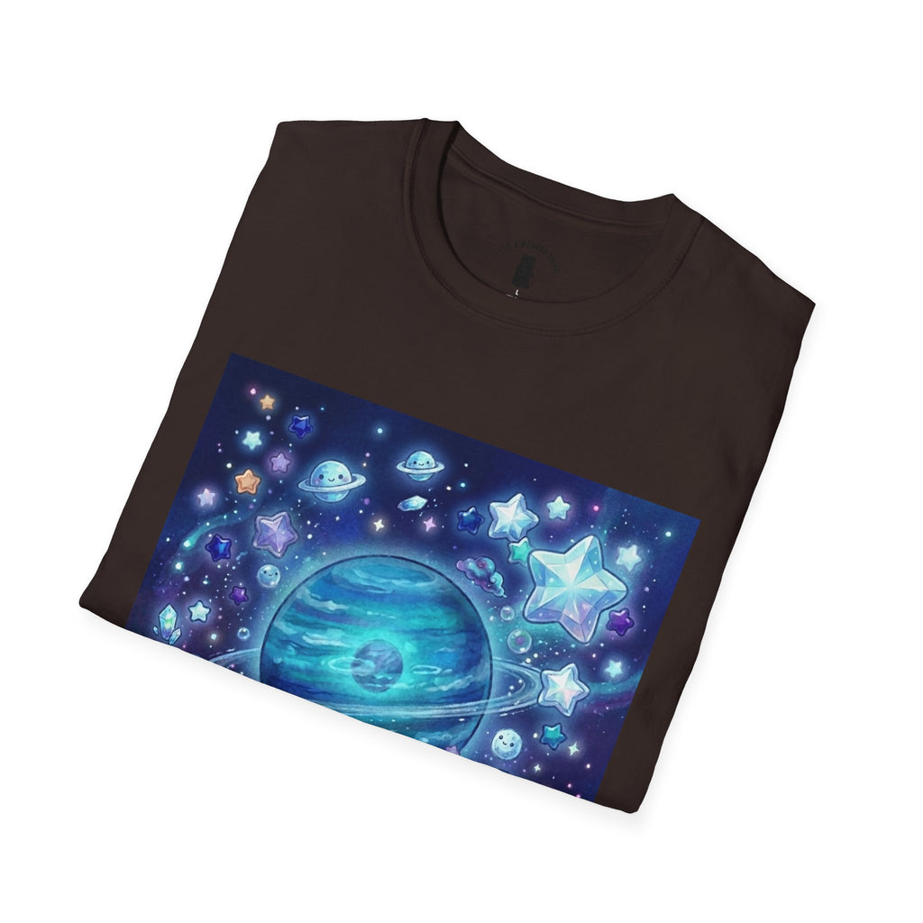 Lets Swim on Neptune, Blue Crystal Gooey Gummy Bear- Kawaii Graphic T-Shirt