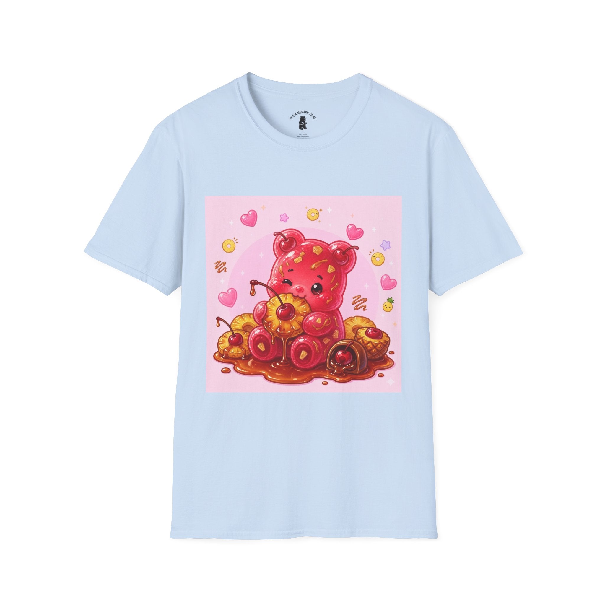 Kawaii Pineapple & Candied Cherries Gooey Gummy Bear — Cute Graphic T-Shirt