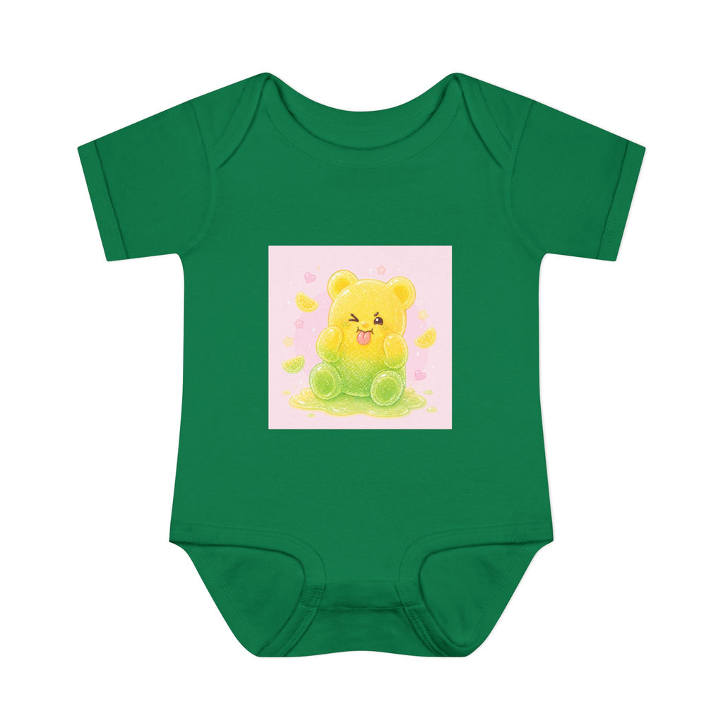 Sour Silly Gummy Gooey Lemon-Lime Bear Illustration Infant Onesie