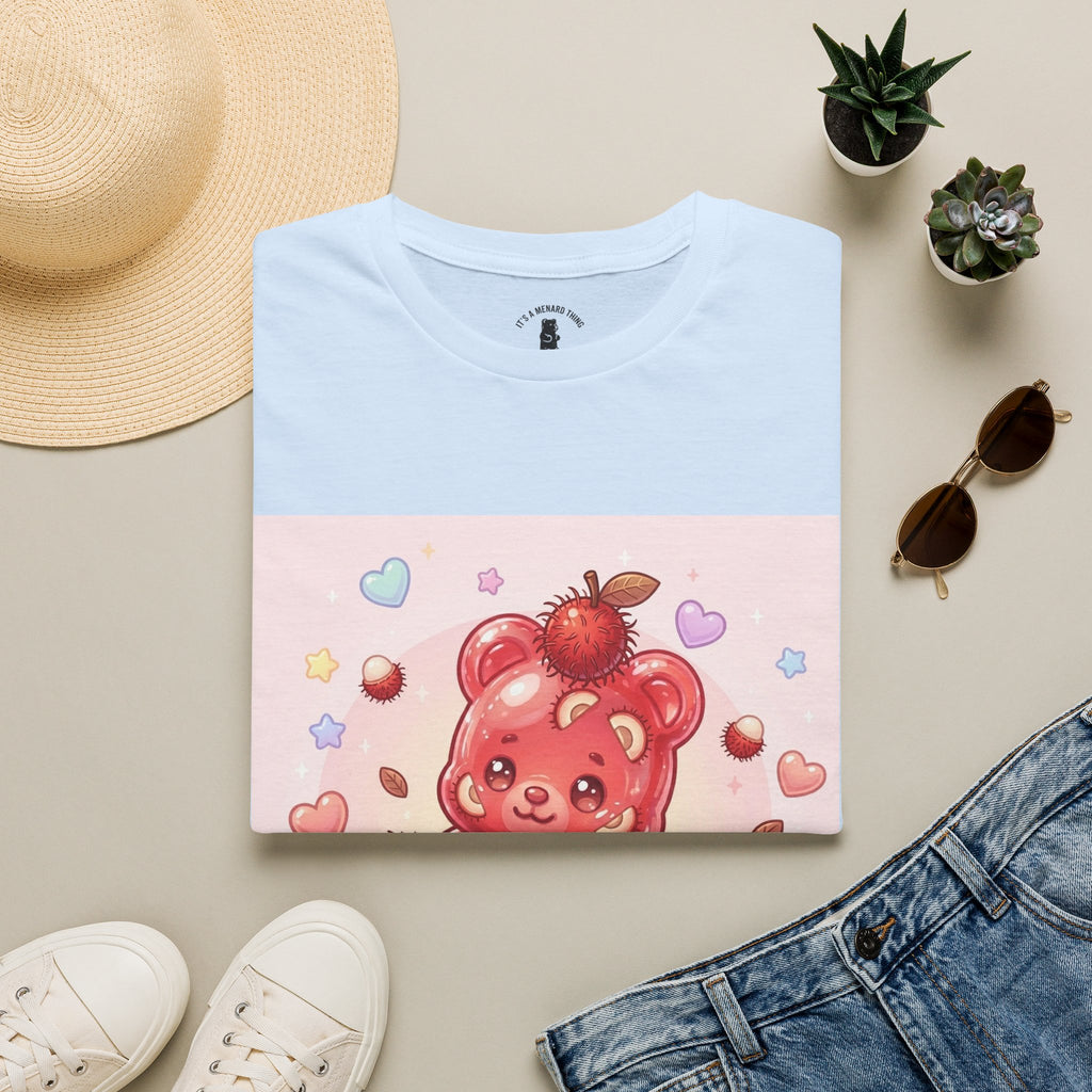 Frech Lychee Fruit, Yummy Oozy Gummy Bear Friend— Kawaii Graphic Shirt