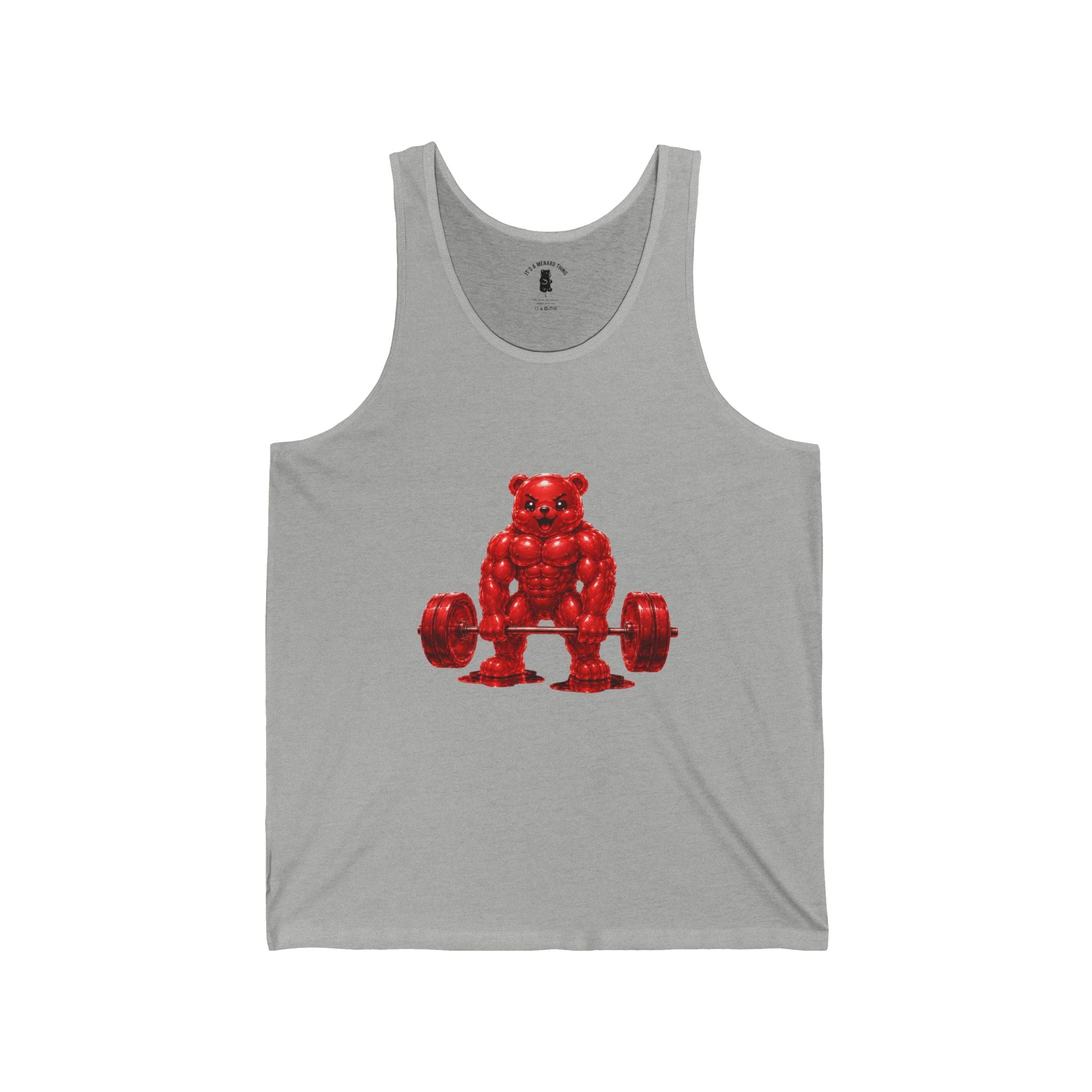 Weightlifting Fitness, Crimson Oozy Buff Bear Gummy Gym Addition- Workout Graphic Shirt