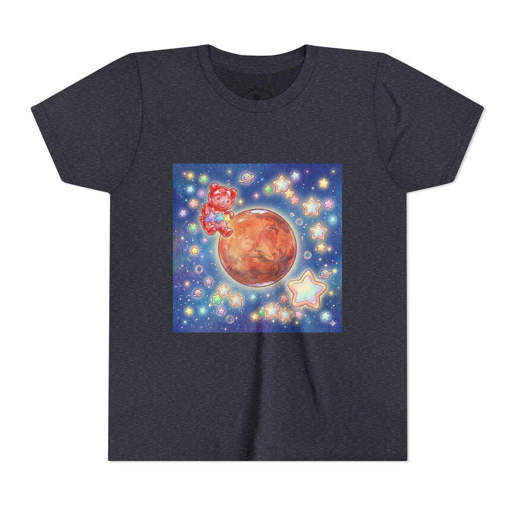 Look to Mars, Red Gooey Crystal Gummy Bear- Galaxy Graphic Youth T-Shirt