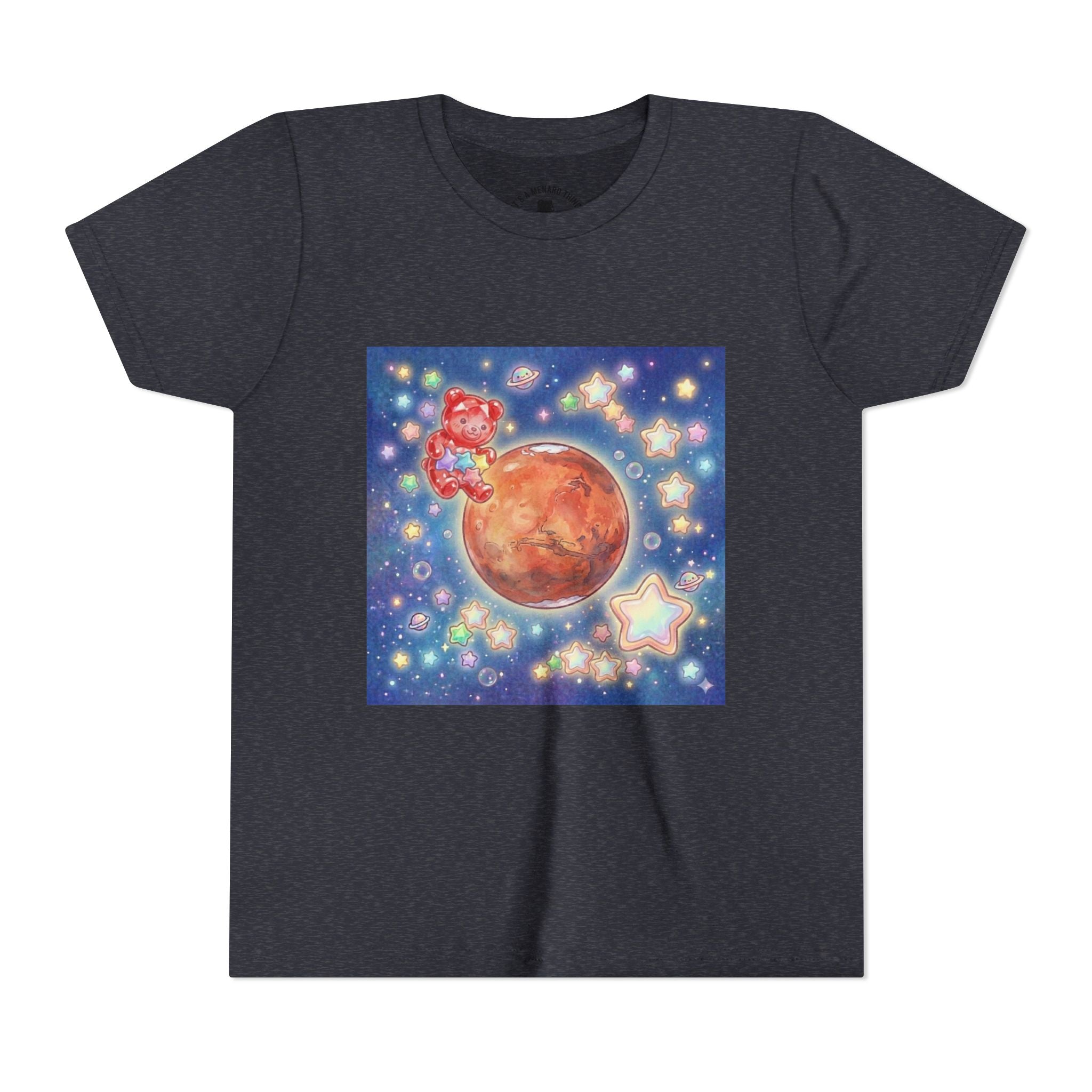 Look to Mars, Red Gooey Crystal Gummy Bear- Galaxy Graphic Youth T-Shirt