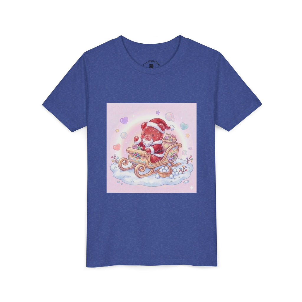 Cute Gooey Gummy Red Santa in Sleigh Holiday Shirt