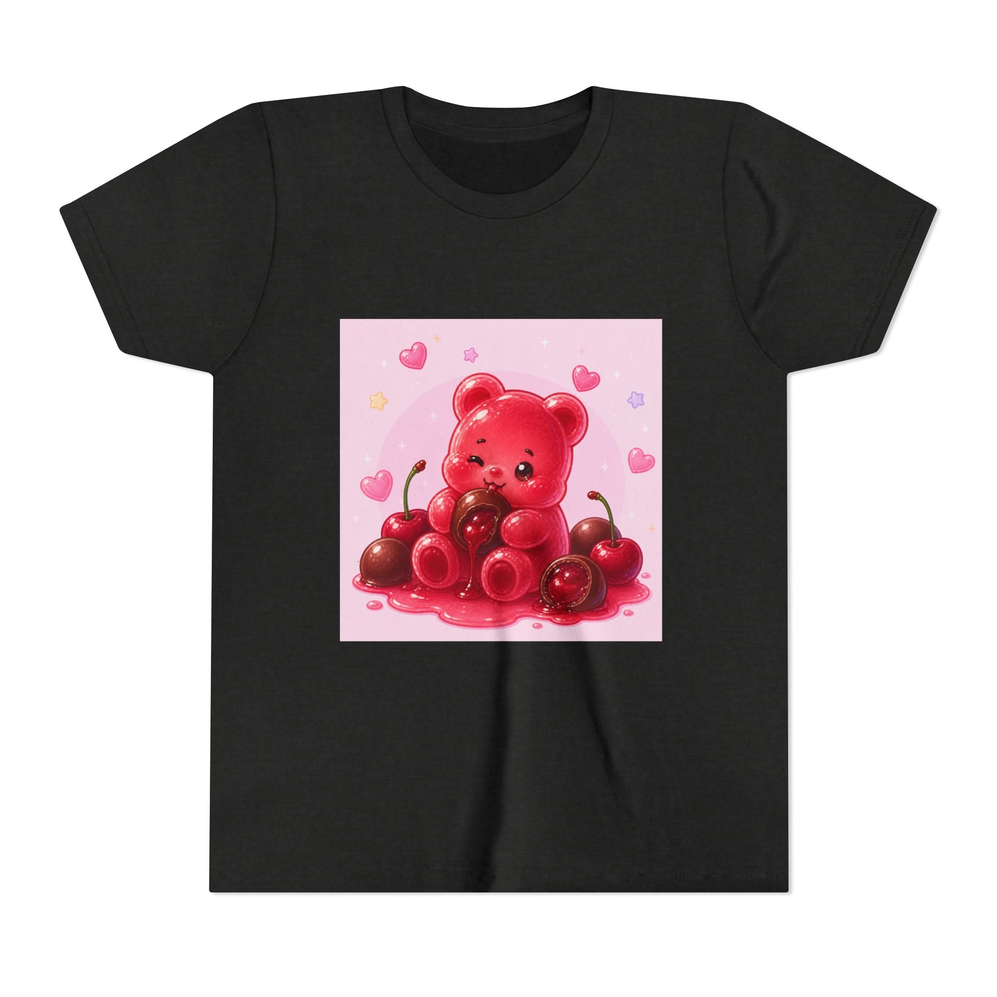 Red Gooey Gummy Bear with Chocolate & Cherries Youth T‑Shirt
