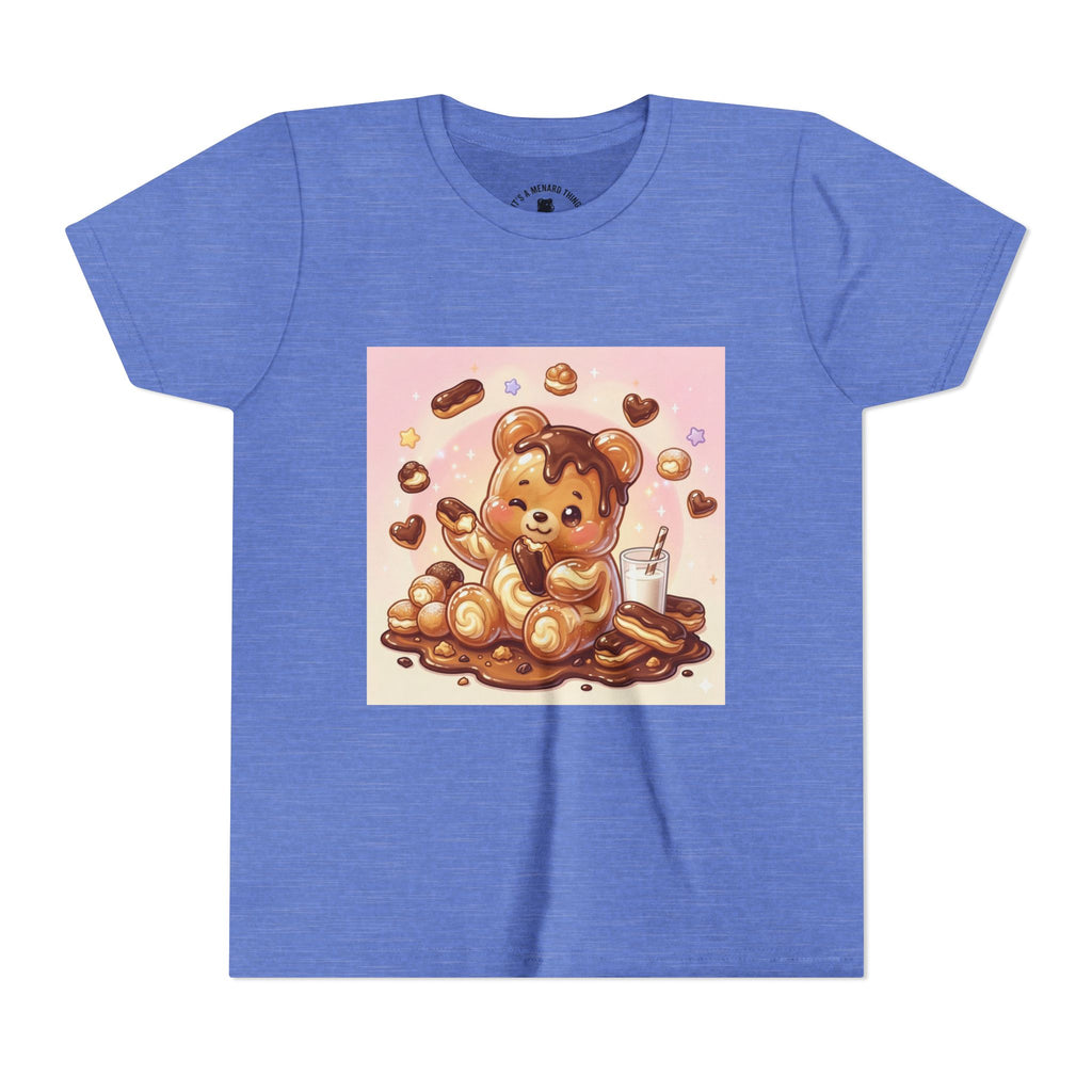 Cute Chocolate Eclair & Milk Gooey Gummy Bear Youth T-Shirt