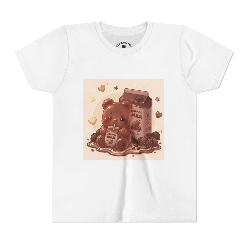Kids Milk Chocolate Gooey Gummy Bear — Cute Milk Carton Graphic Youth T-Shirt