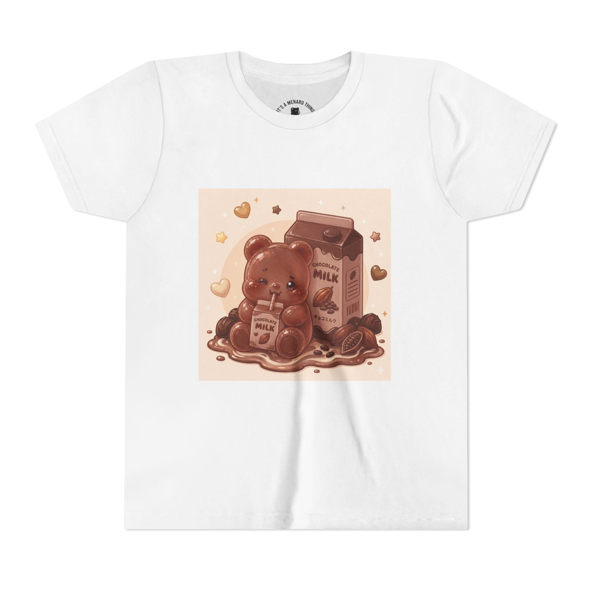 Kids Milk Chocolate Gooey Gummy Bear — Cute Milk Carton Graphic Youth T-Shirt