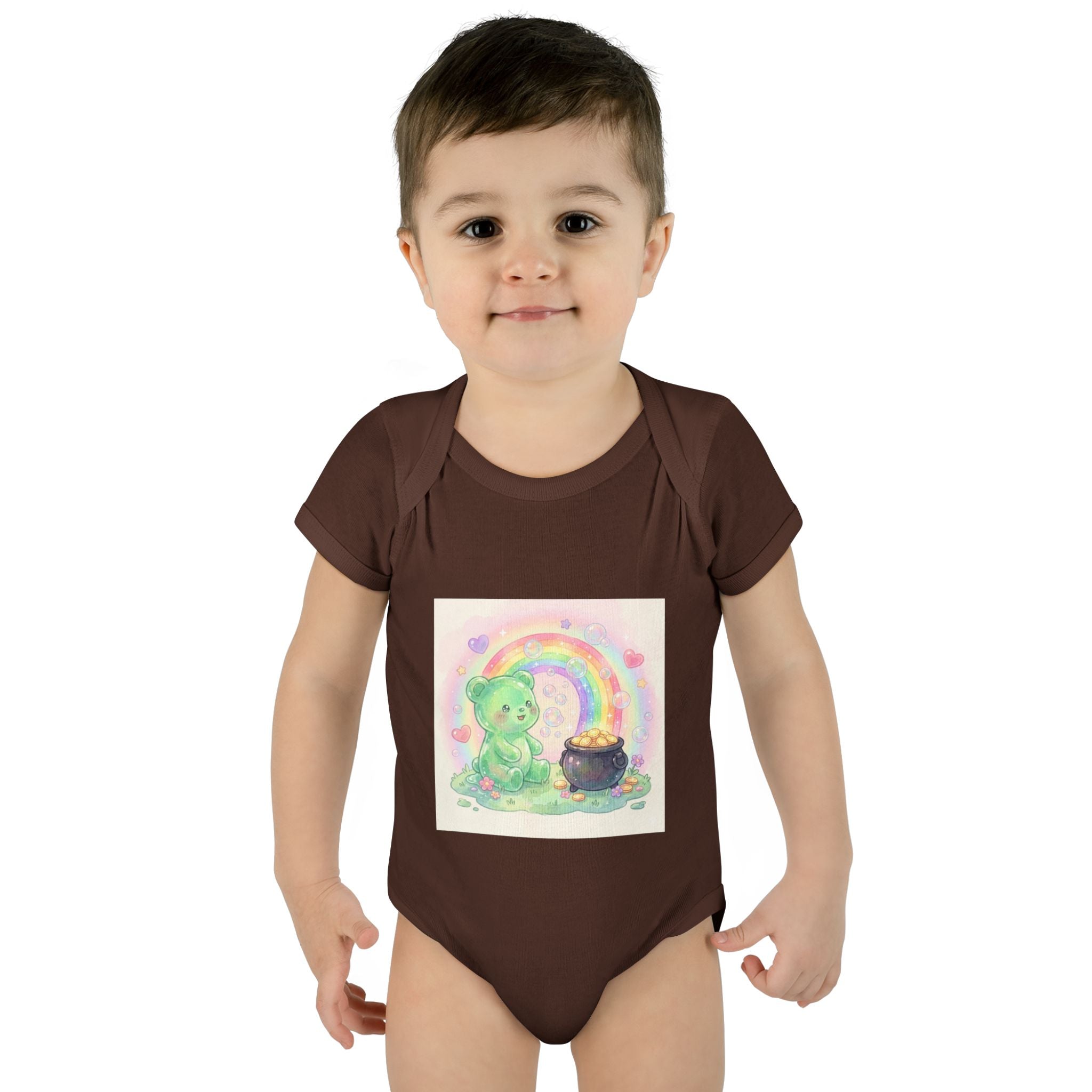Rainbow Gooey Gummy Bear Found Inner Treasure – Cute St. Patrick’s Day Luck Baby Onesie