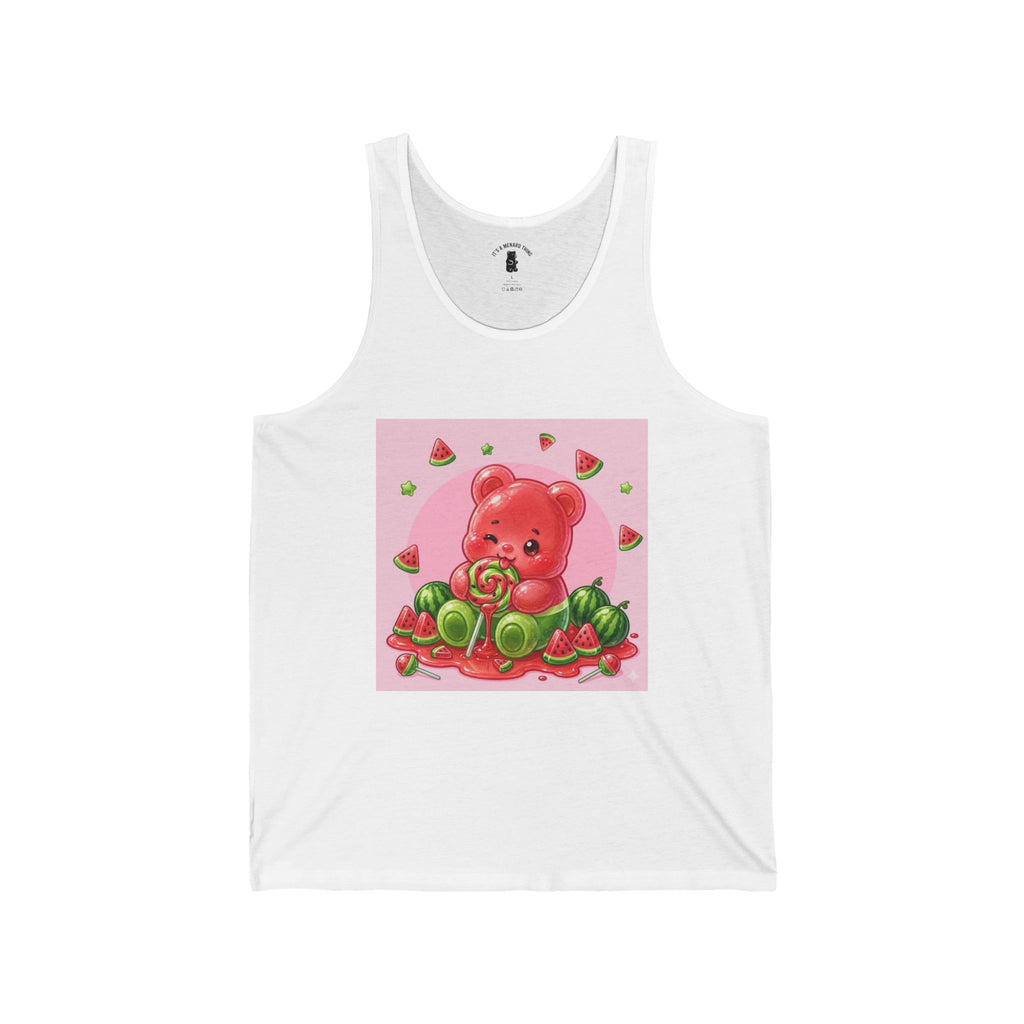 Watermelon Taffy Pop, Gooey Gummy Bear  — Kawaii Graphic Tank Top